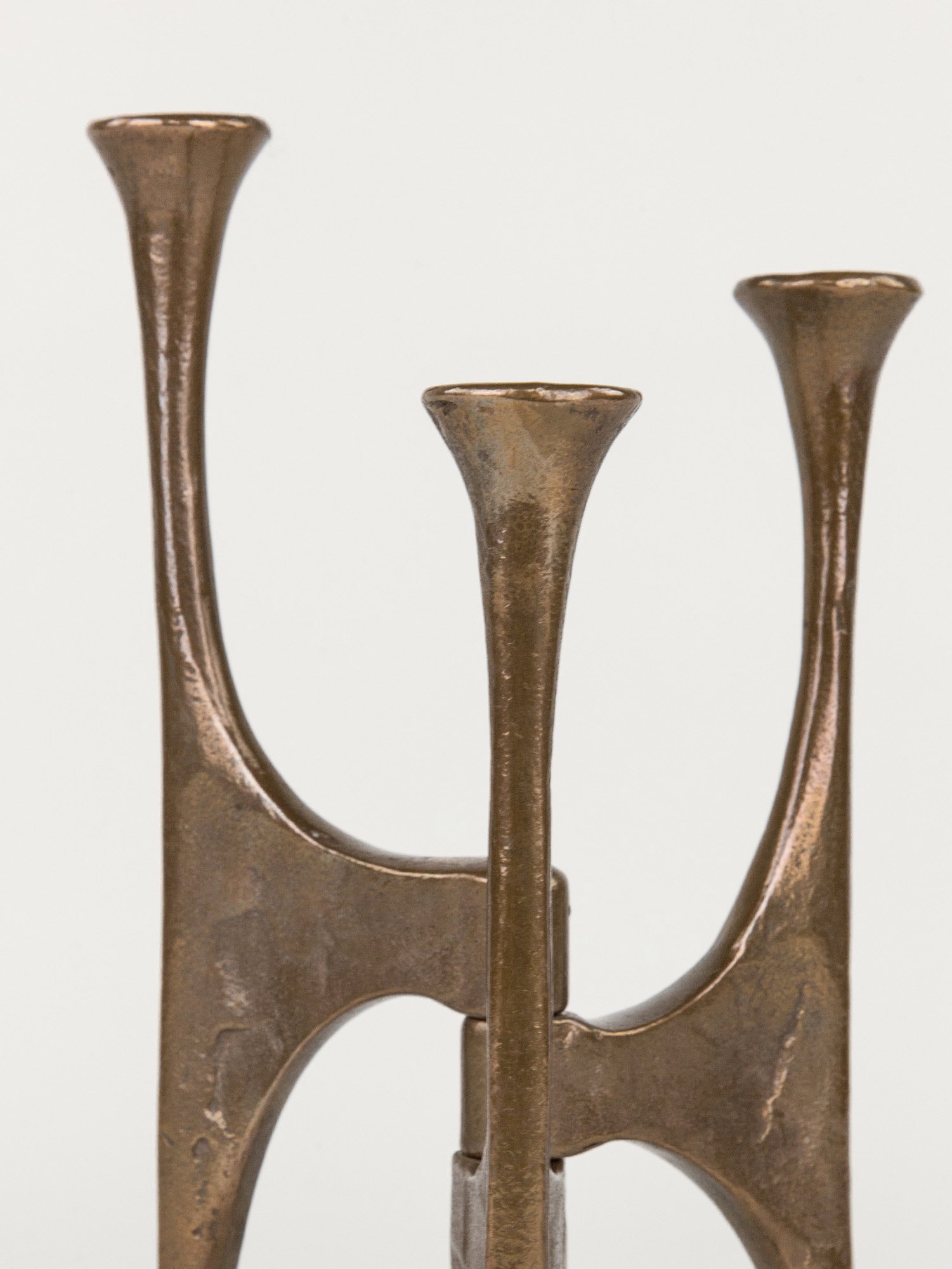 Harjes Brutalist Bronze Candle Holder Germany
