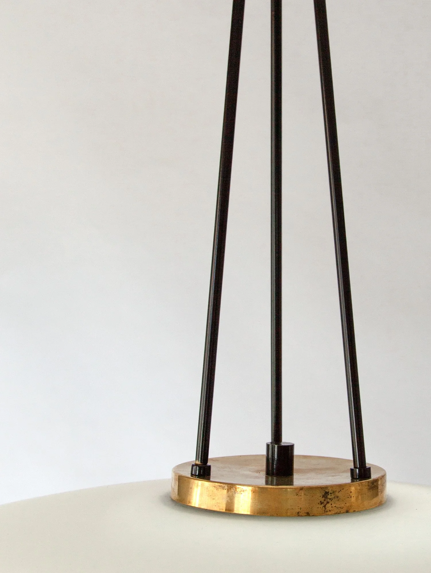 Vintage Italian Glass and Brass Pendant by Stilnovo, 1950s