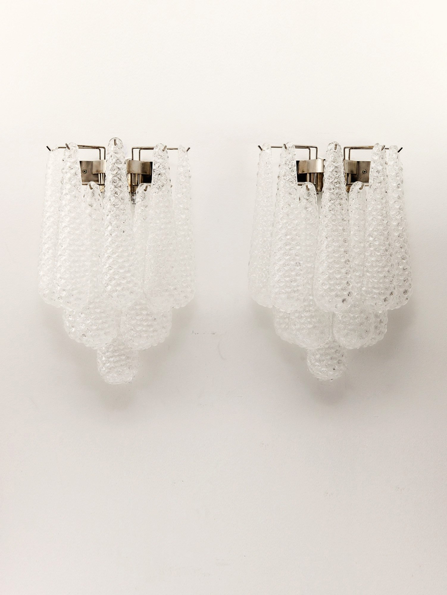 Pair of Italian Murano Petal Wall Lights