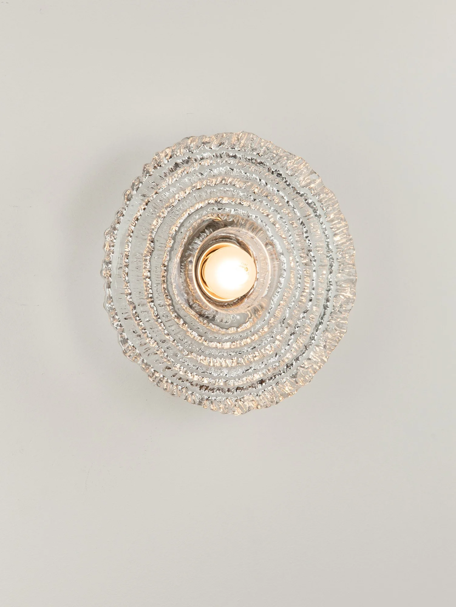 Peill & Putzler Large Round Glass Wall Lights, Germany, 1970s