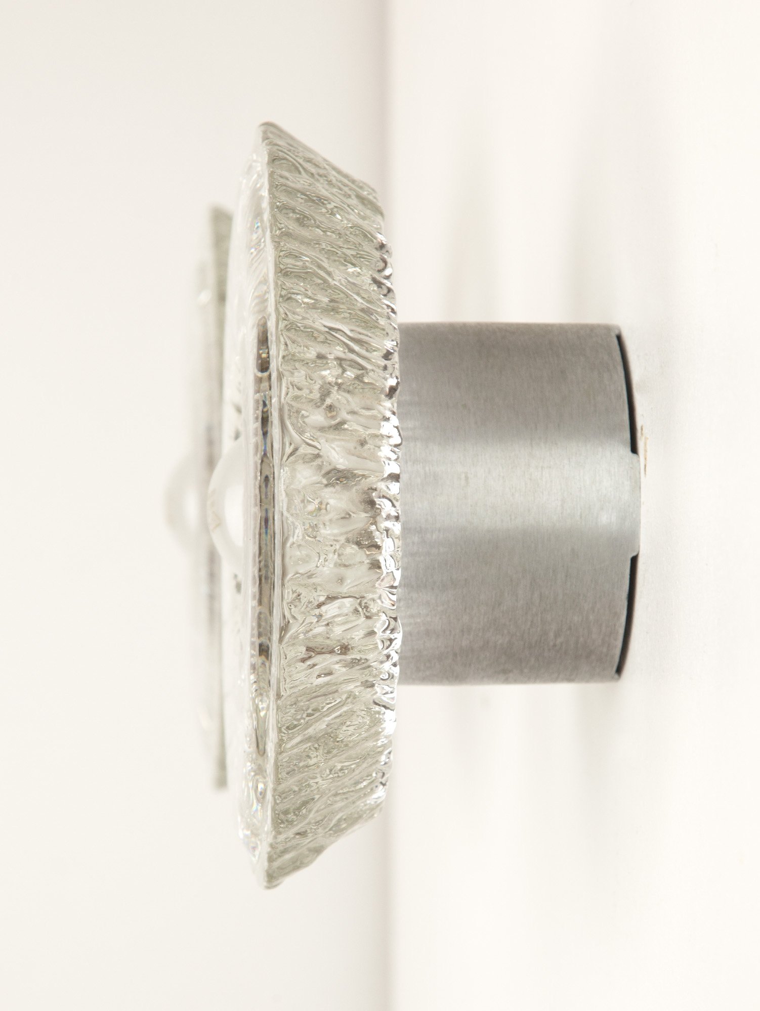 Pair of Peill & Putzler Small Round Glass Wall Lights, Germany, 1970s