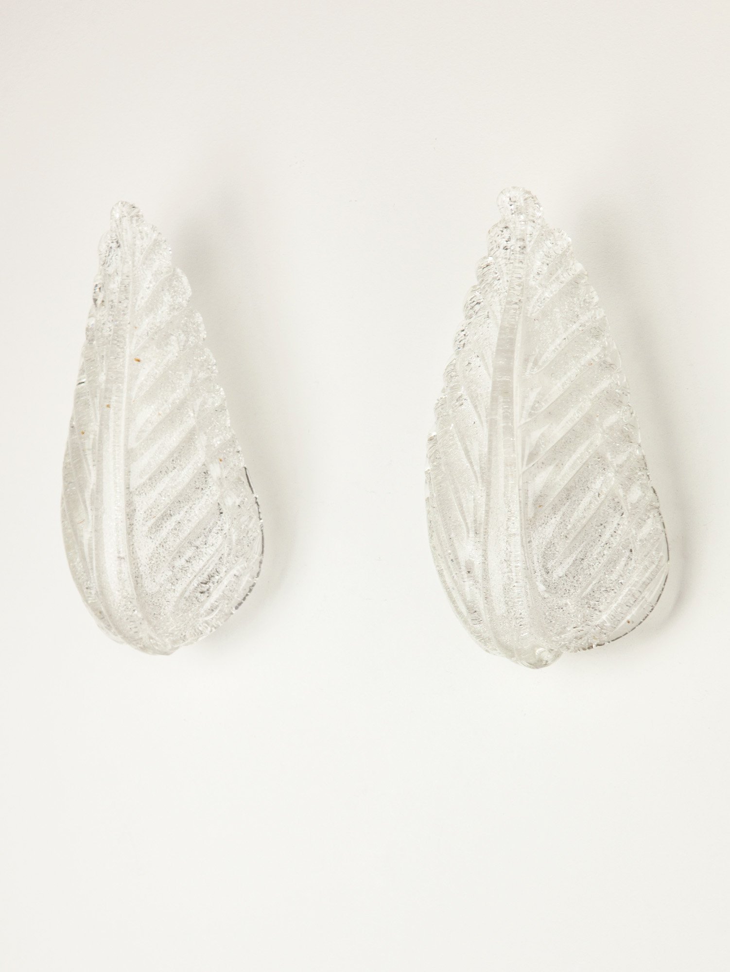 Vintage Pair of Italian Leaf Sconce by Seguso, Murano, 1940s