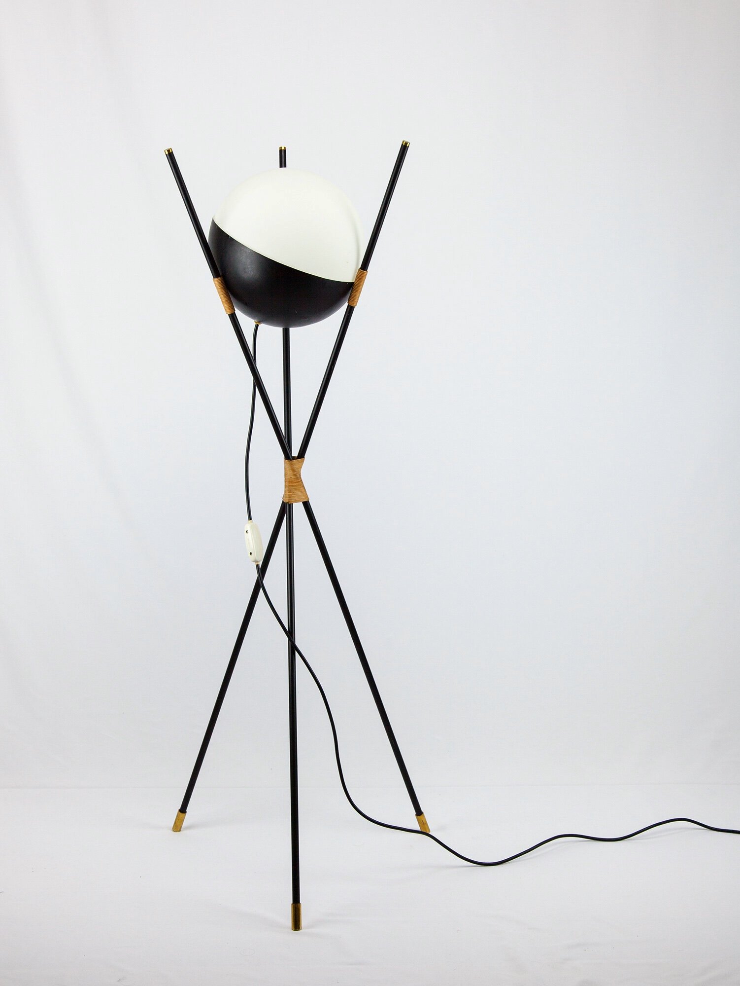 Aesthetiker | Vintage Tripod Italian Floor Lamp, Angelo Brotto for Esperia, Mid Century, 1960s