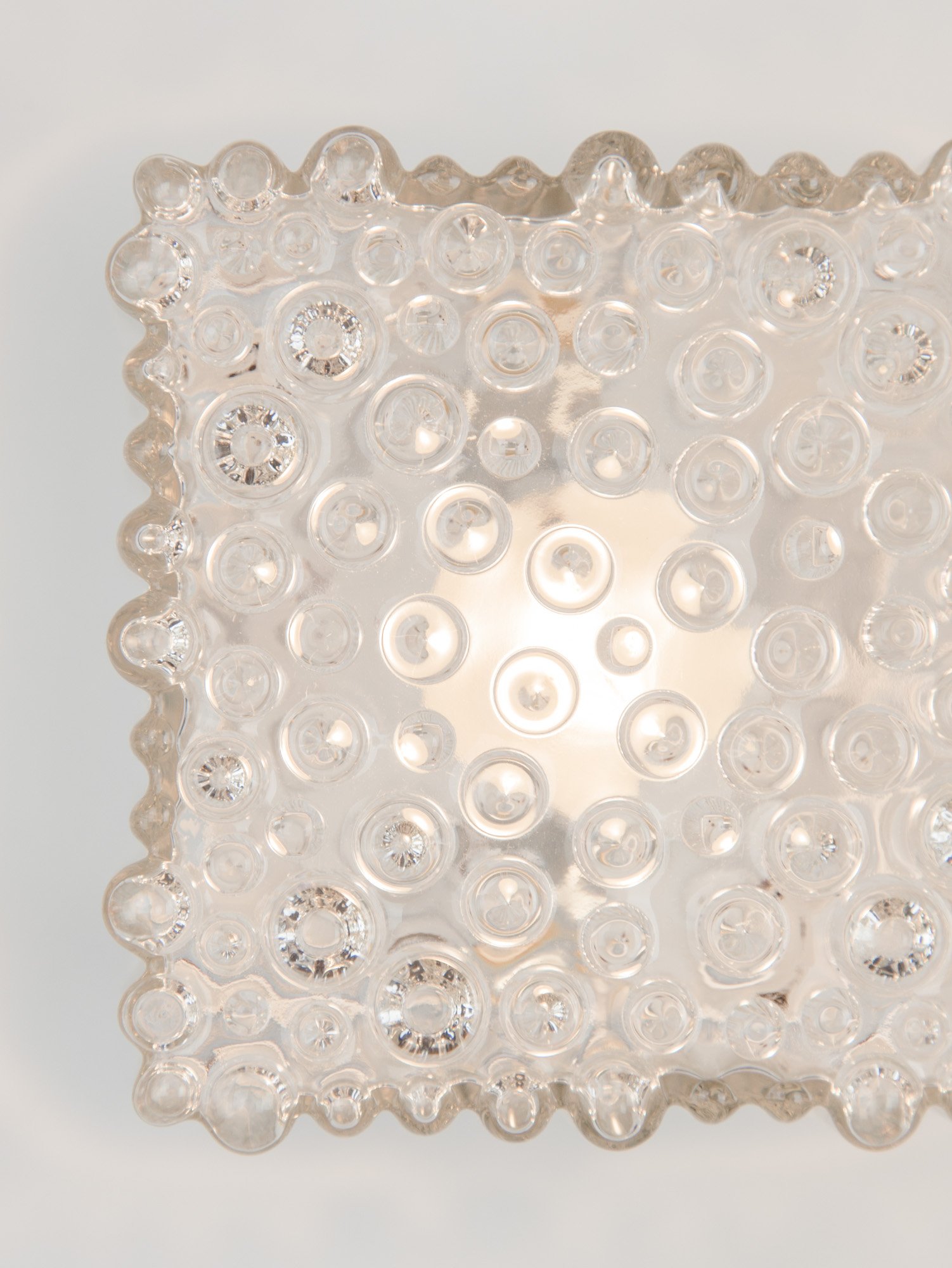 Glass and Chrome Cube Sconce by Glashütte Limburg, Germany, 1960s