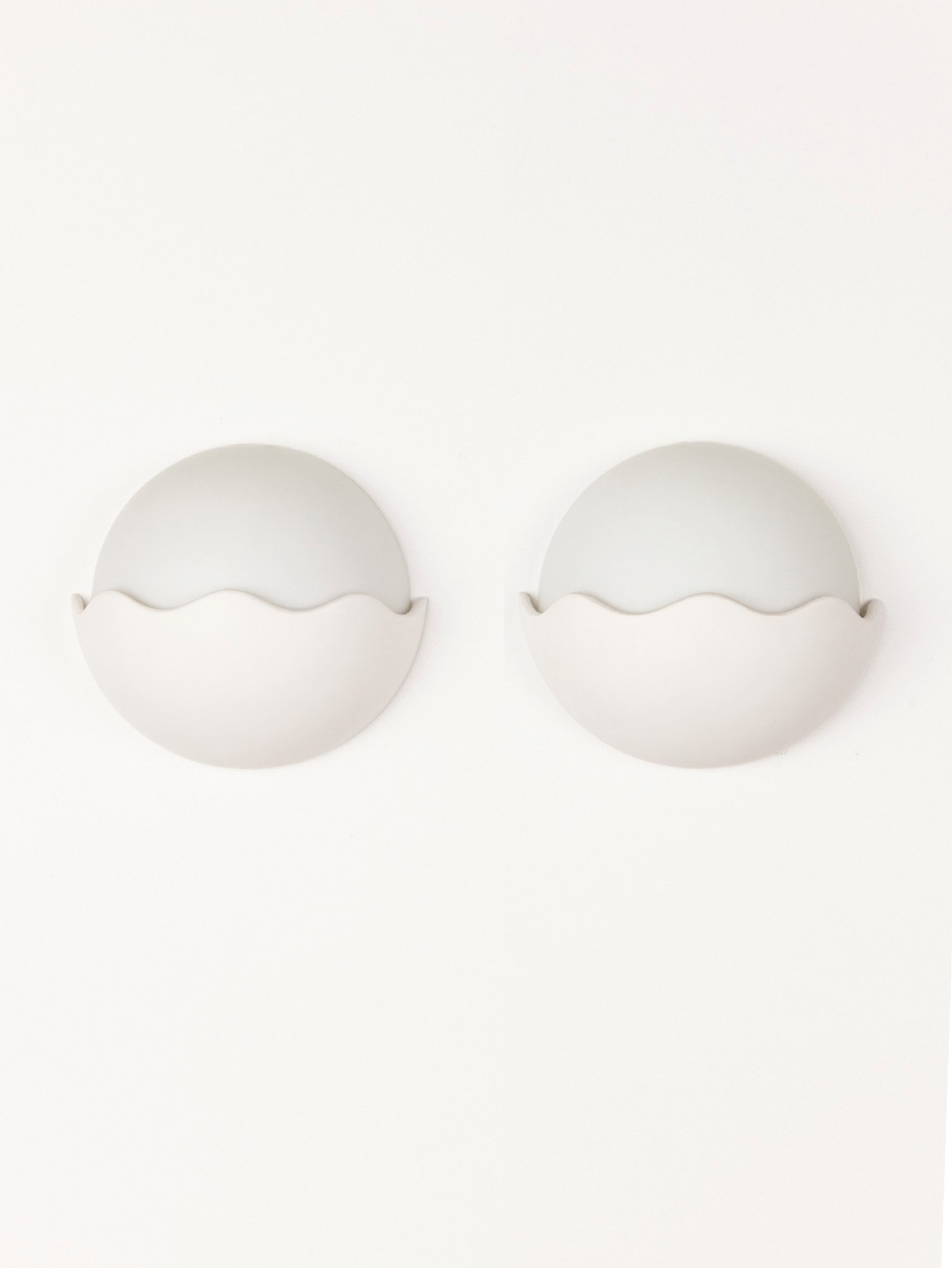 Pair of French Wavy Porcelain Sconces, France, 1980s