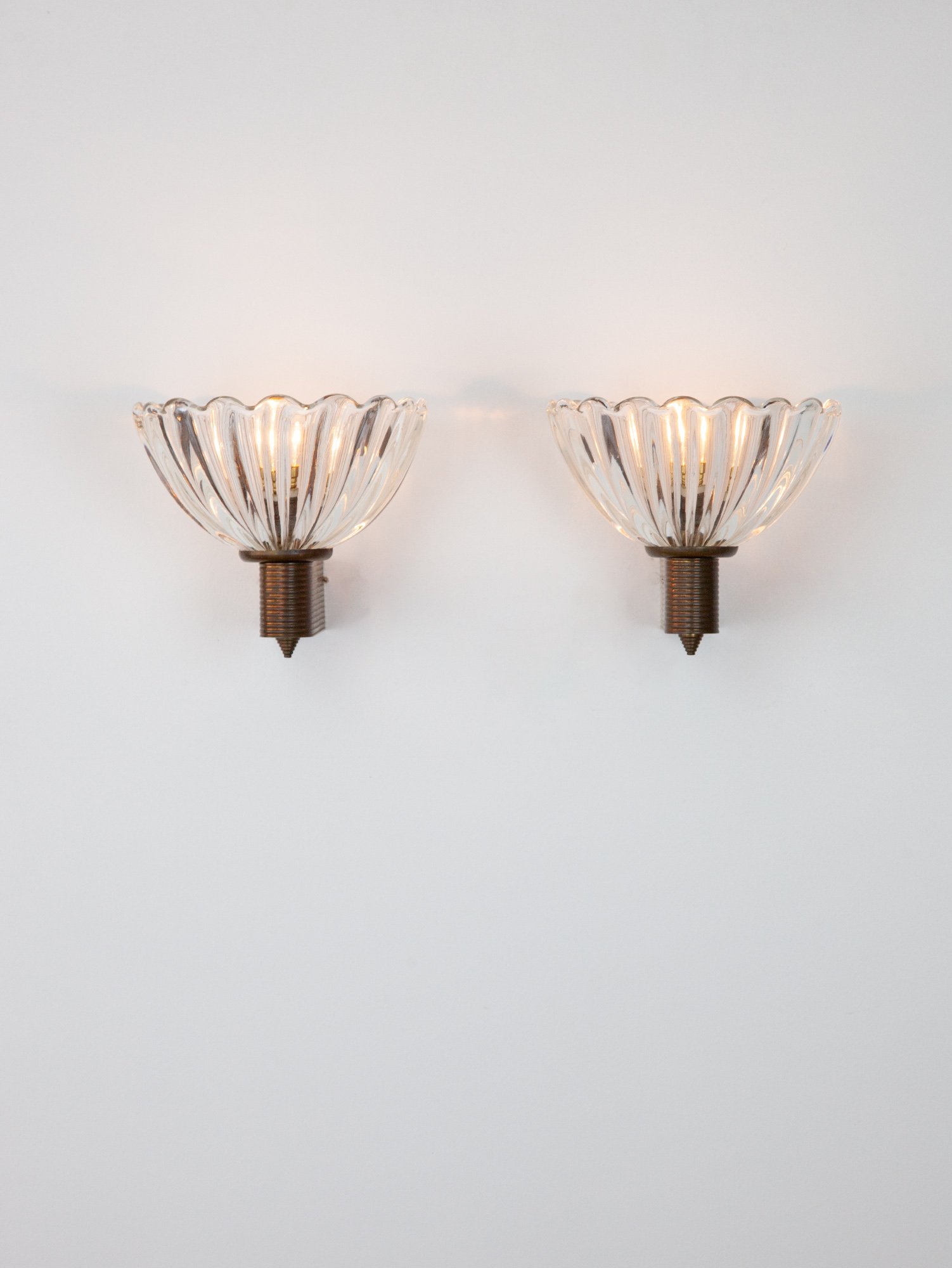 Pair of Vintage Art Deco Barovier Sconces, Italy, 1940s