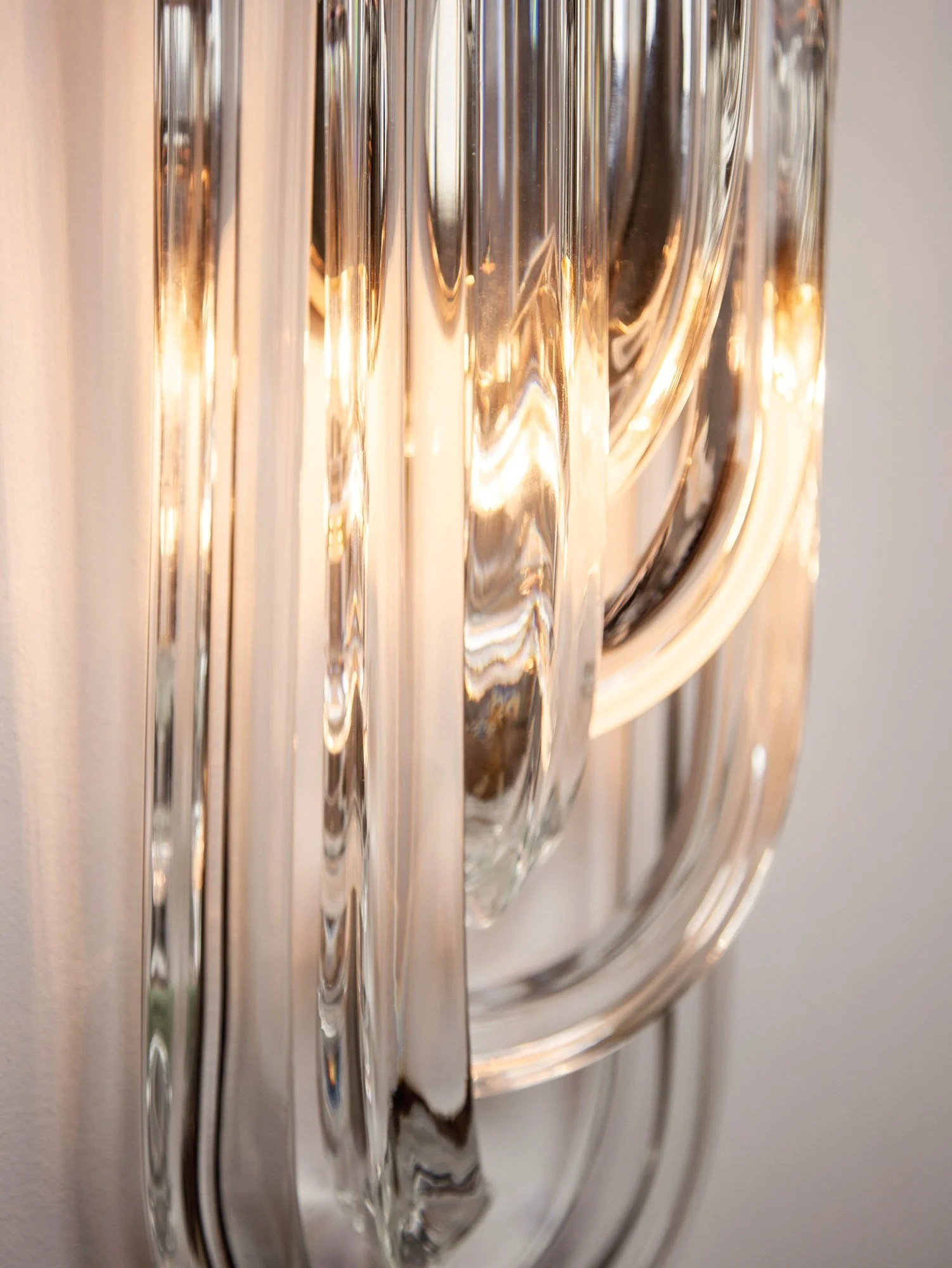 Vintage Triedri Murano Glass Wall Light by Venini, Italy, 1980s