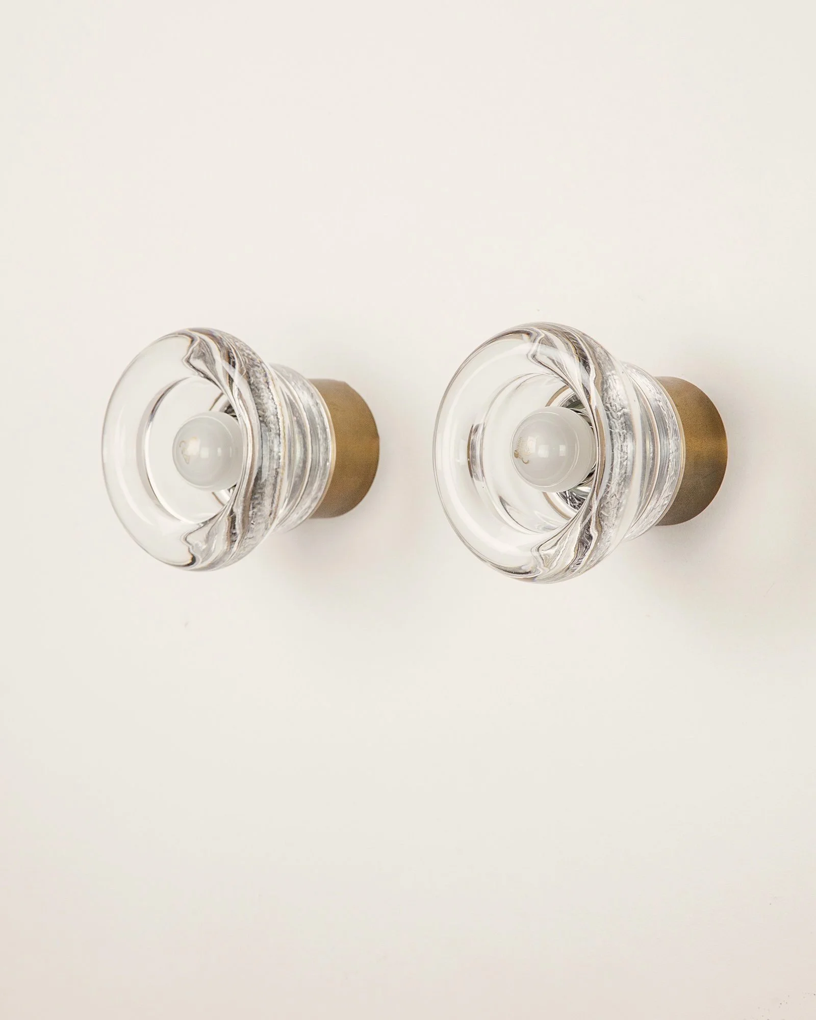 Pair of Glass & Brass Wall Lights by Cosack, Germany, 1970s