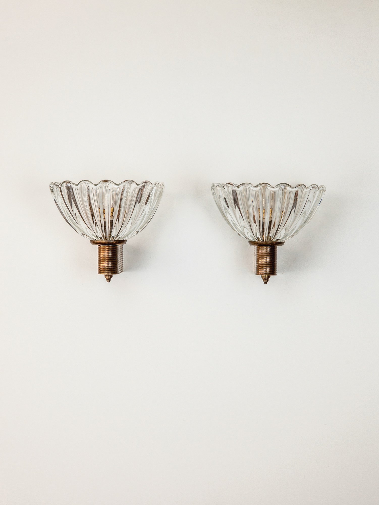 Pair of Vintage Art Deco Barovier Wall Lights, Italy, 1940s