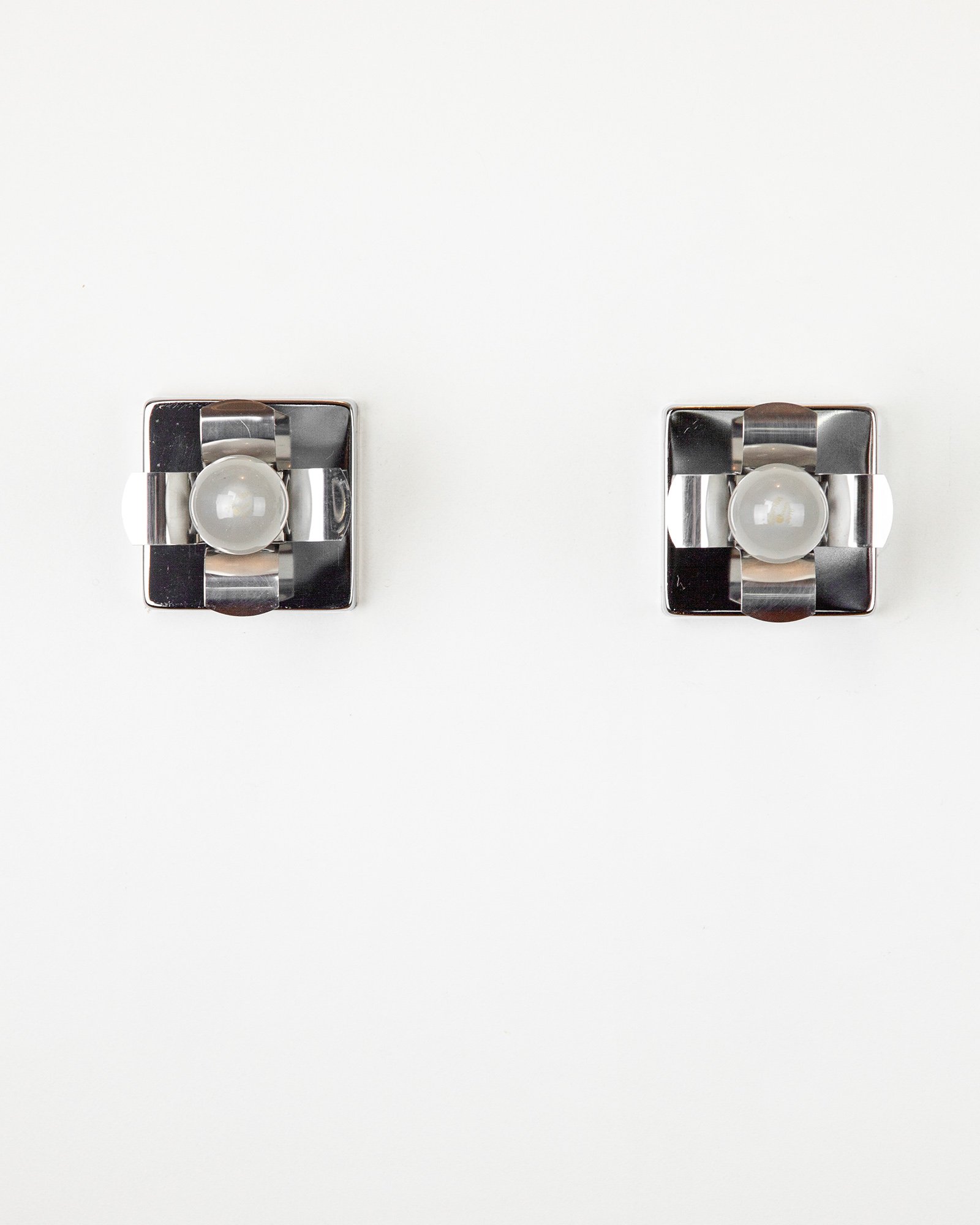 Italian Vintage Chrome Wall Lamps