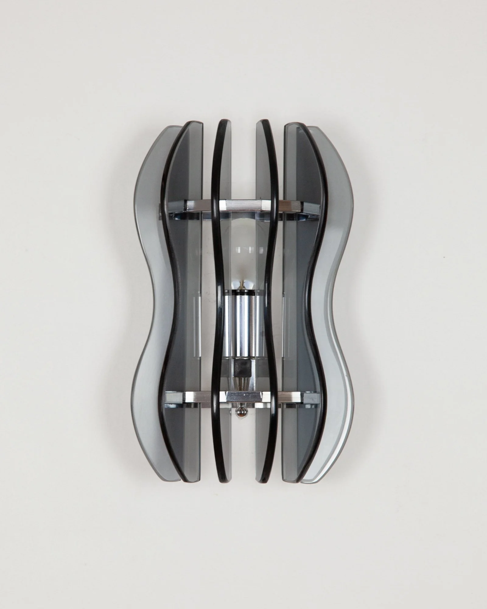 Italian Murano Glass Sconce by Veca, Grey, 1970s