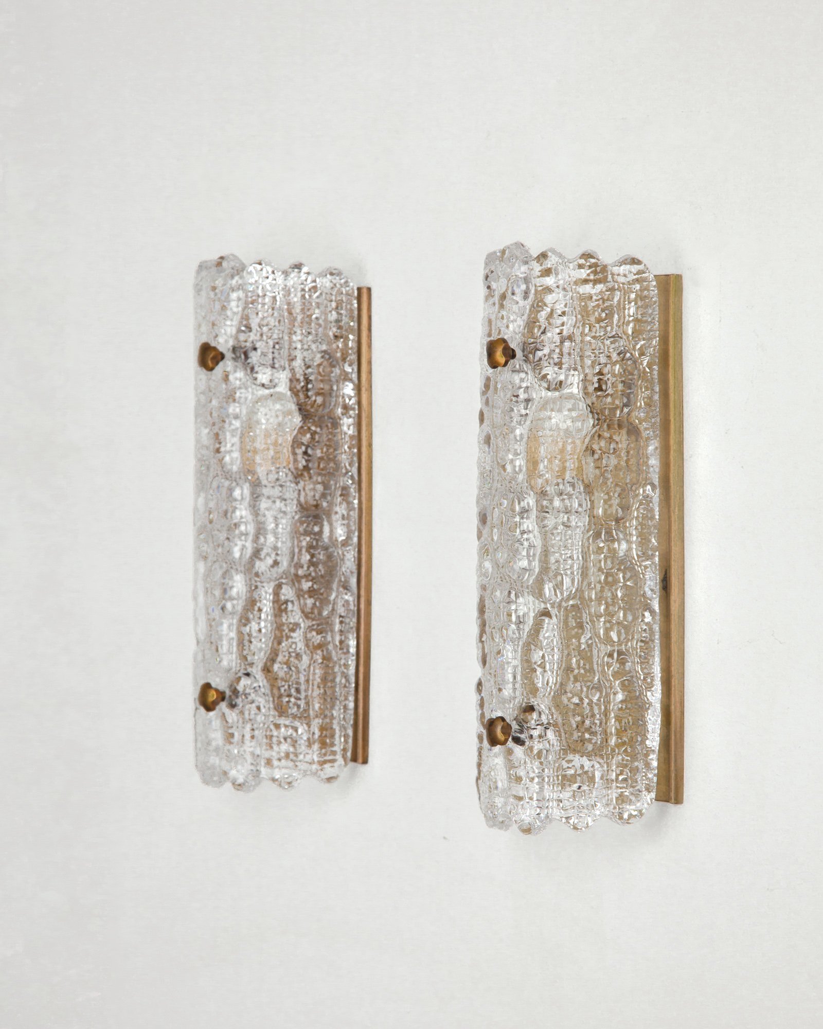 Orrefors Glass Wall Lights by Carl Fagerlund for Lyfa, Denmark, 1960s
