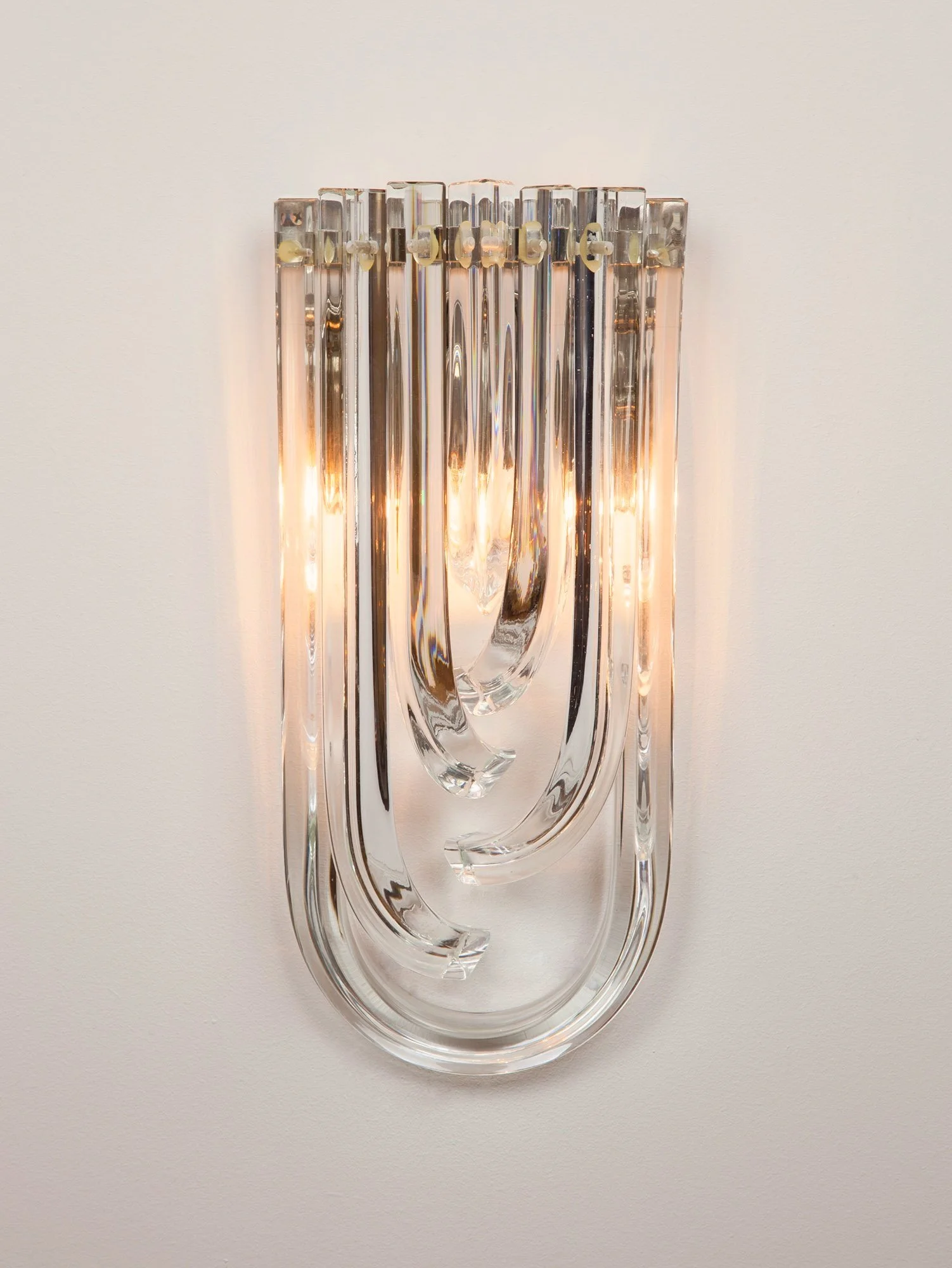 Vintage Triedri Murano Glass Wall Light by Venini, Italy, 1980s