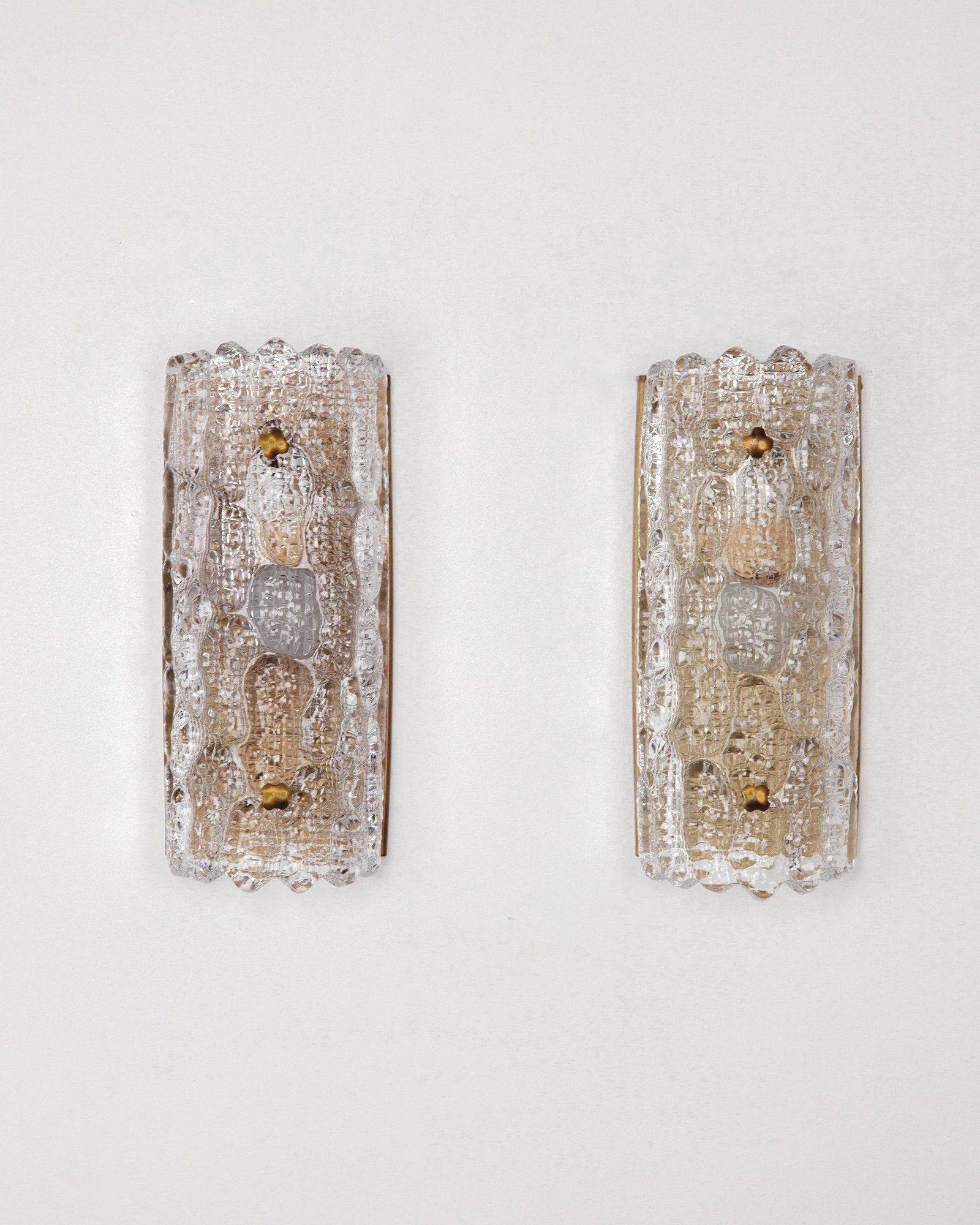 Orrefors Glass Wall Lights by Carl Fagerlund for Lyfa, Denmark, 1960s