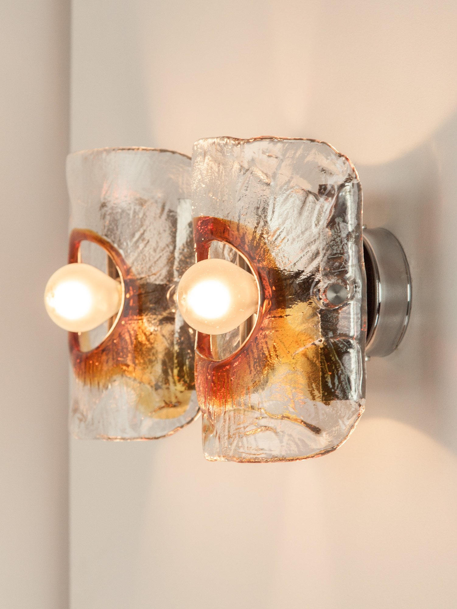 Amber Murano Sconces by Mazzega, Italy, 1970s