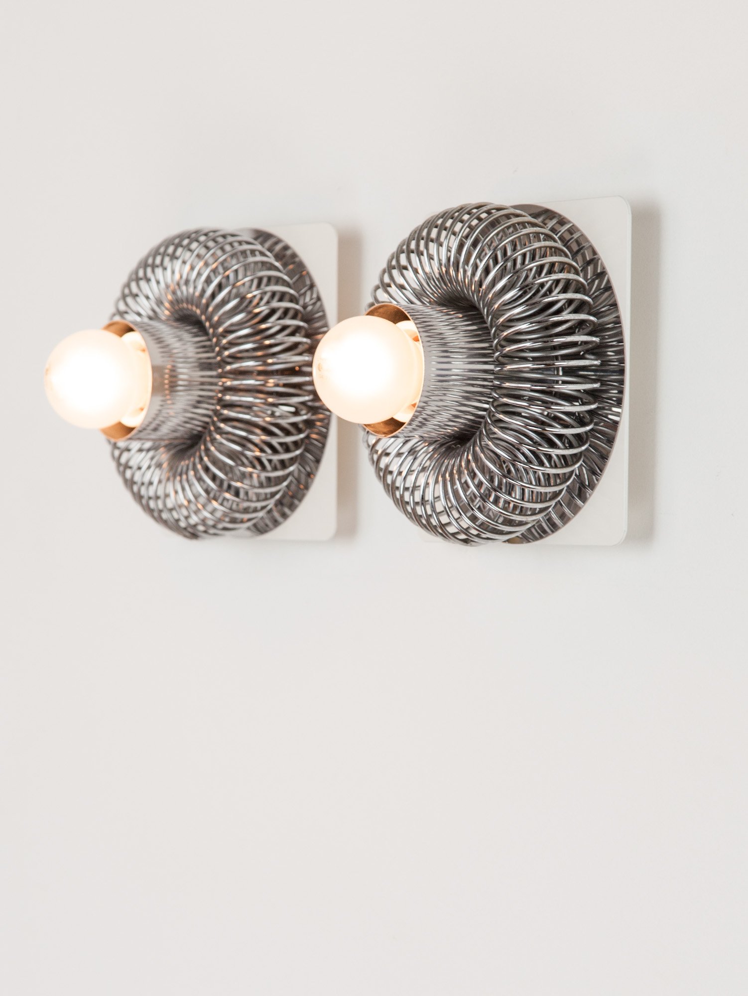 Pair of Spring Sconce by Andrea Lazzari for Morosini, Italy, 1960s