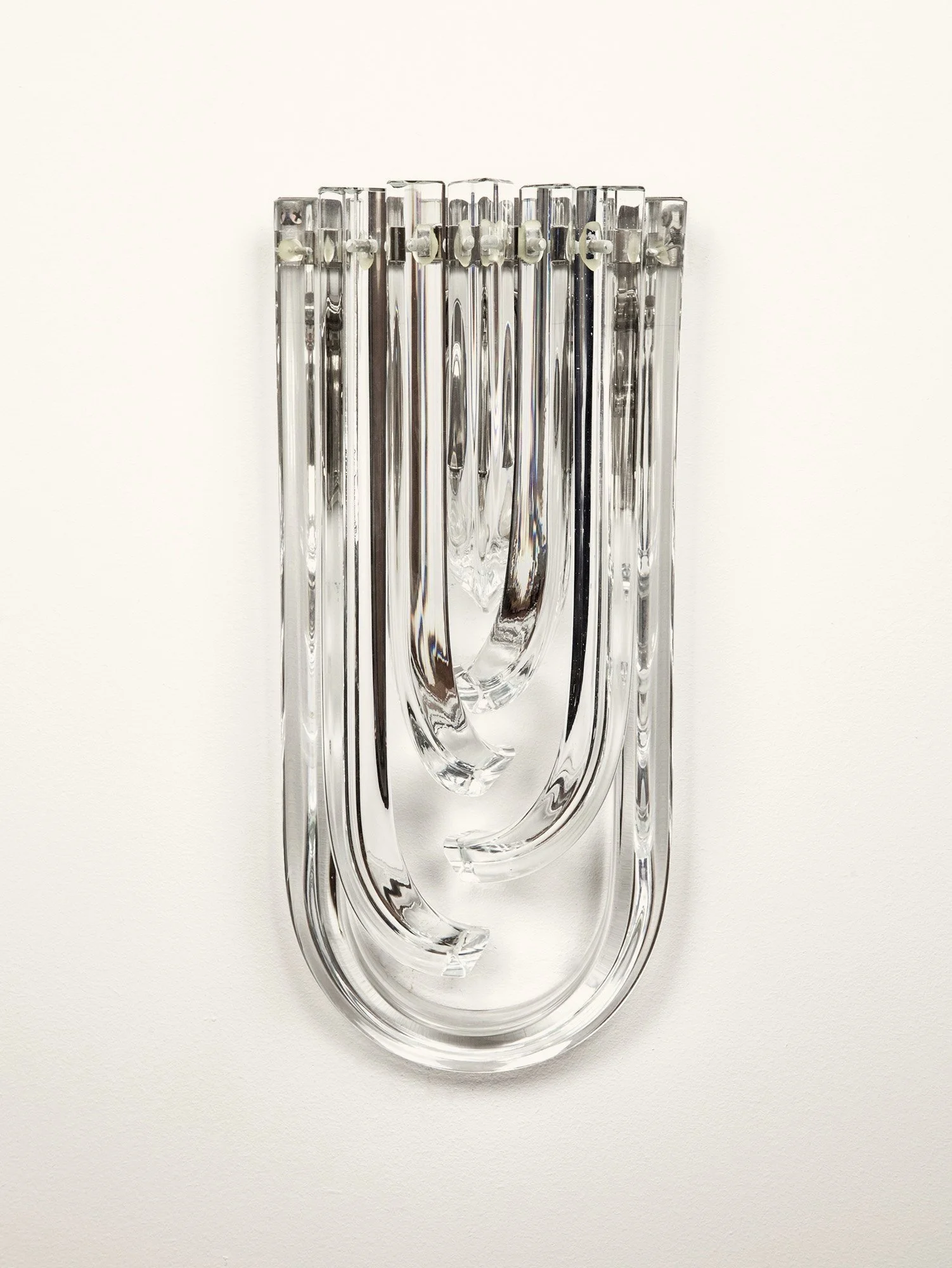 Vintage Triedri Murano Glass Wall Light by Venini, Italy, 1980s