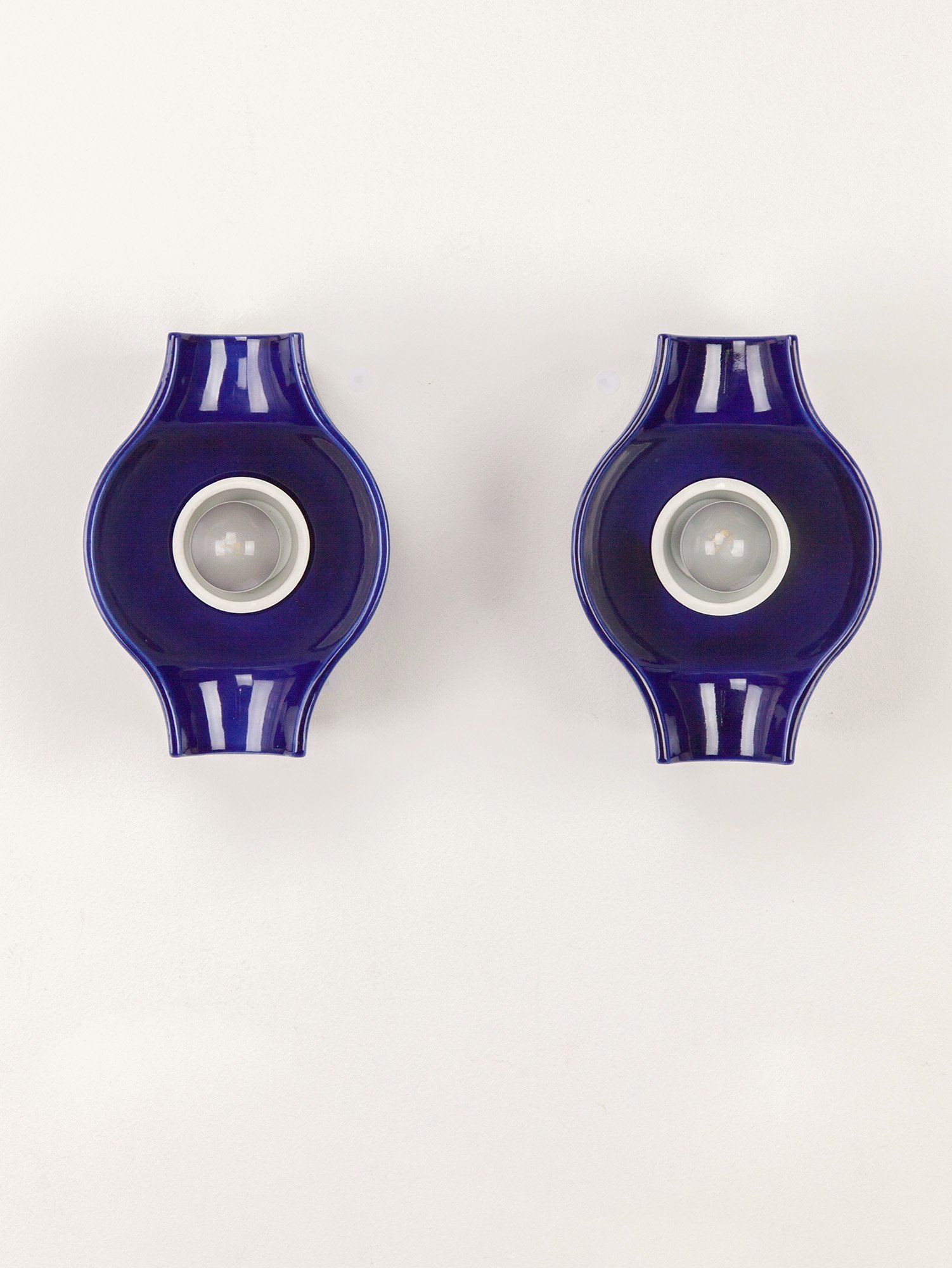 Pair of Blue Glazed Ceramic Sconces by Cari Zalloni, Germany, 1970s