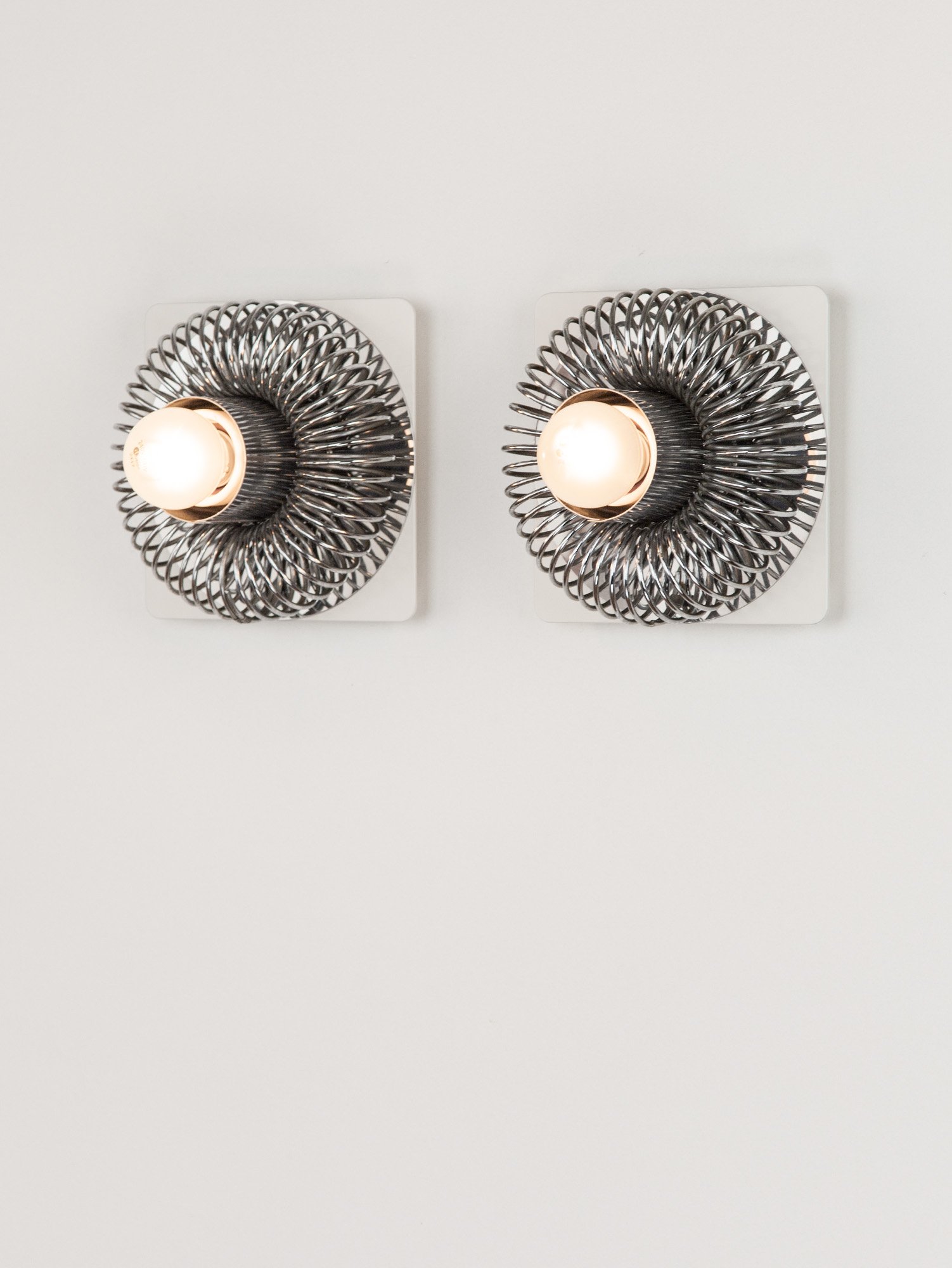 Pair of Spring Wall Lights by Andrea Lazzari for Morosini, Italy, 1960s