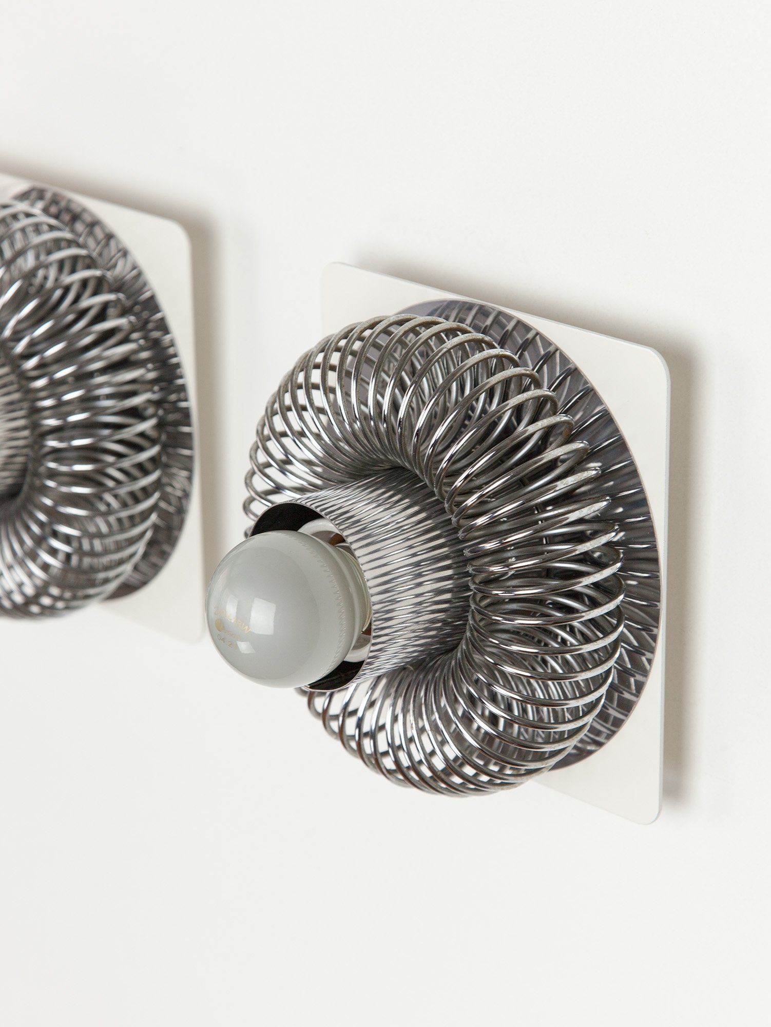 Pair of Spring Wall Lights by Andrea Lazzari for Morosini, Italy, 1960s