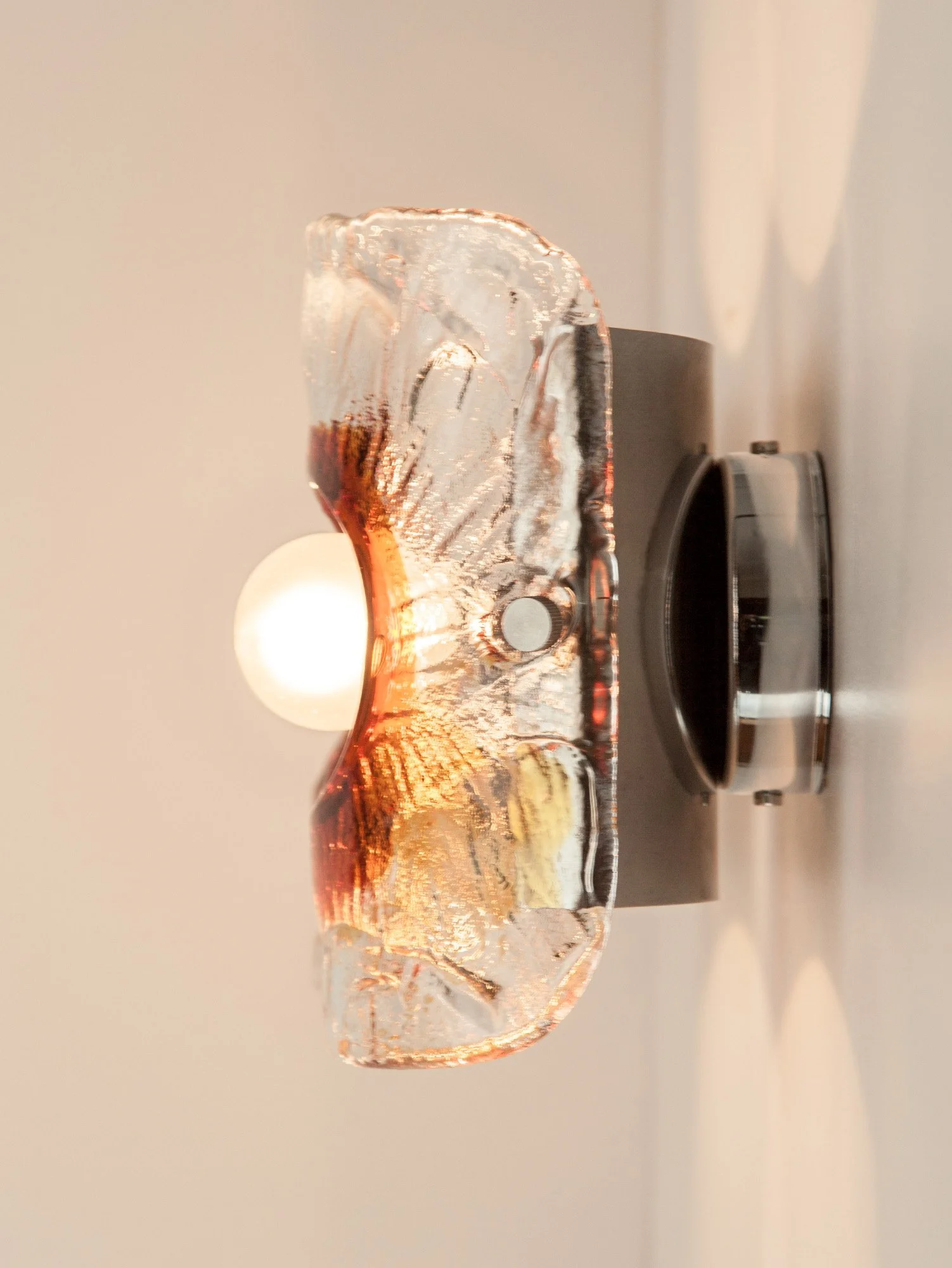 Amber Murano Wall Lights by Mazzega, Italy, 1970s