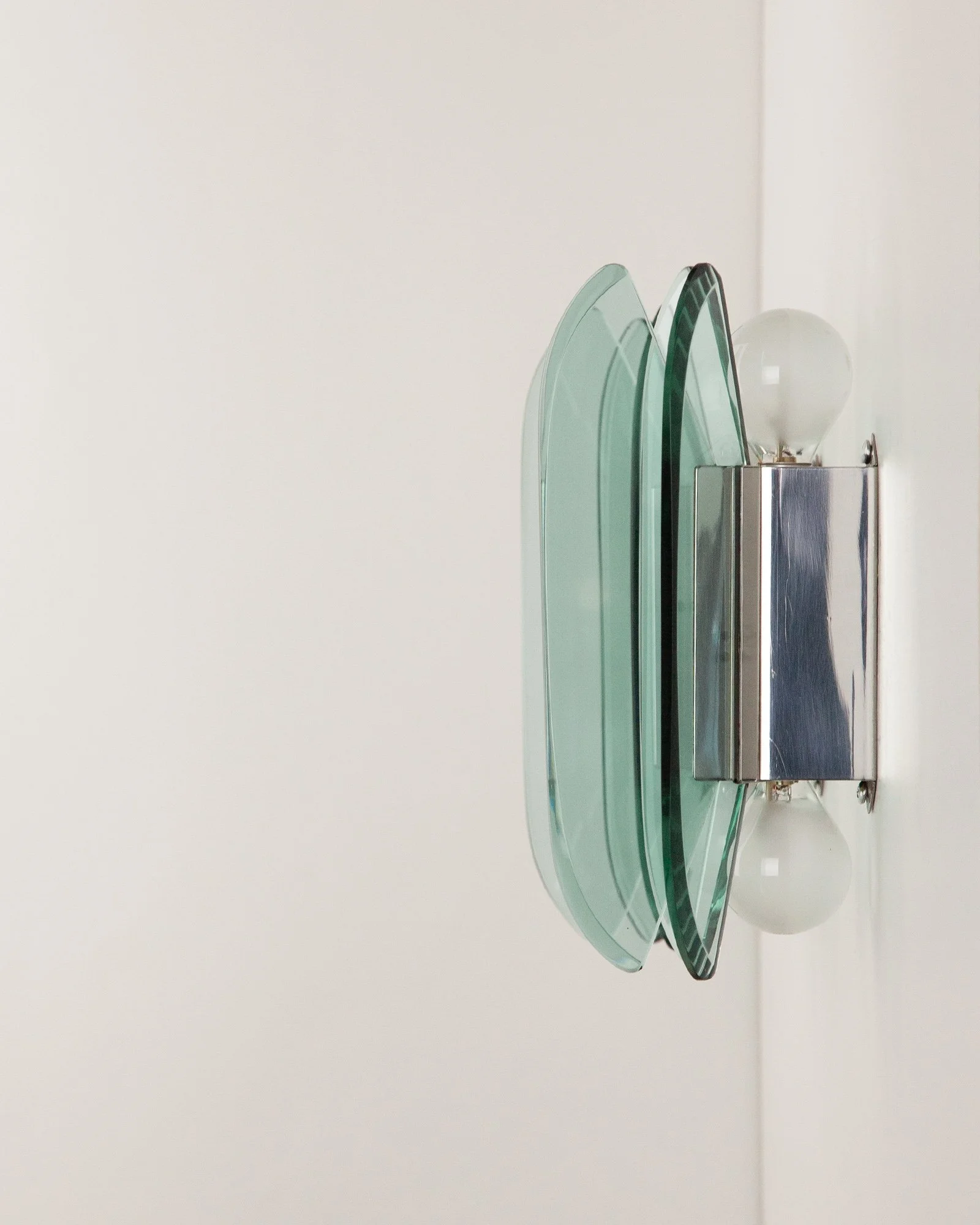 Pair of Italian Murano Glass Wall Light, Green, 1970s