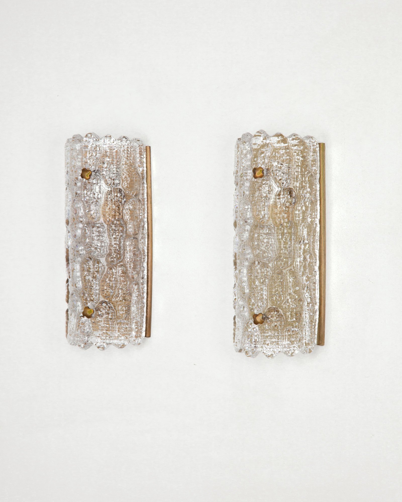 Orrefors Glass Sconces by Carl Fagerlund for Lyfa, Denmark, 1960s