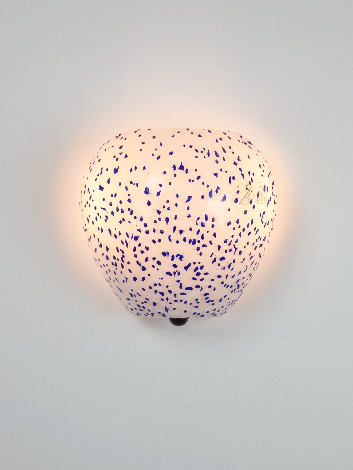 White Barovier Wall Light with Blue Dots, Italy, 1990s