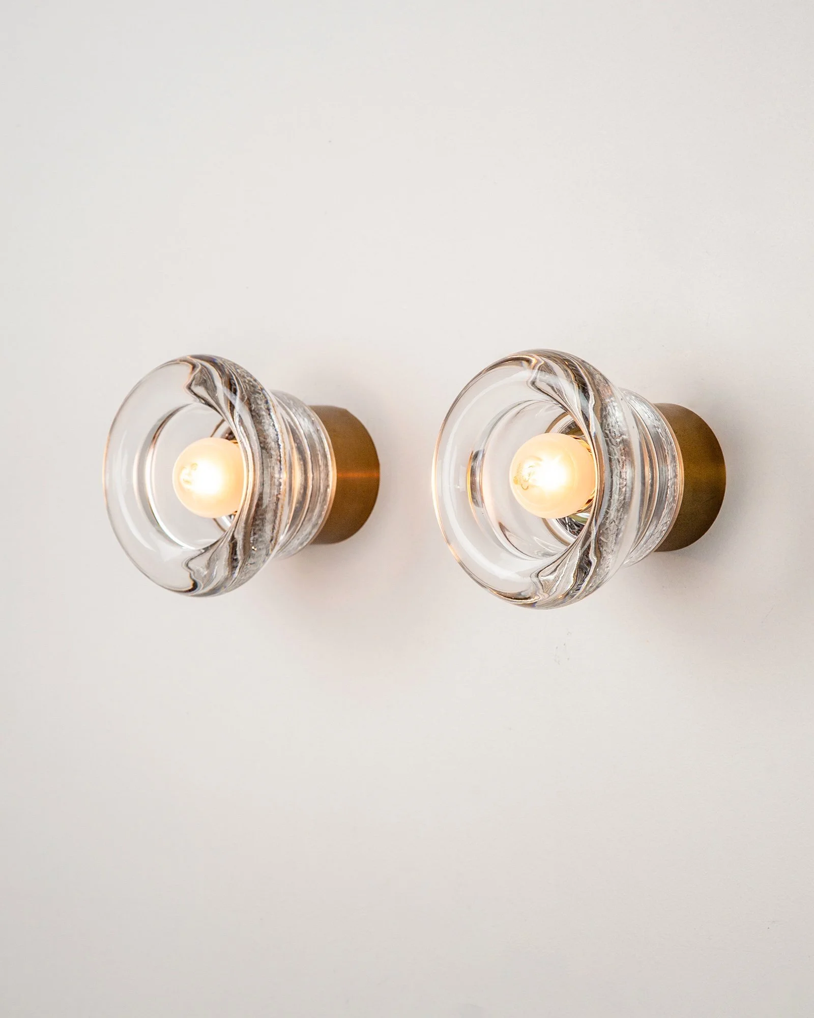 Pair of Glass & Brass Wall Lights by Cosack, Germany, 1970s