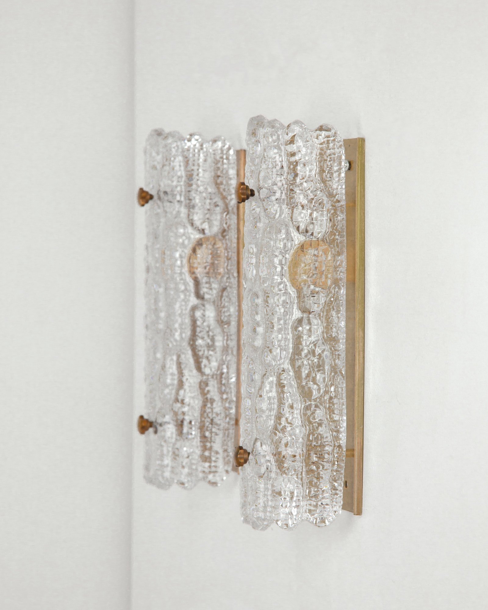 Orrefors Glass Sconces by Carl Fagerlund for Lyfa, Denmark, 1960s