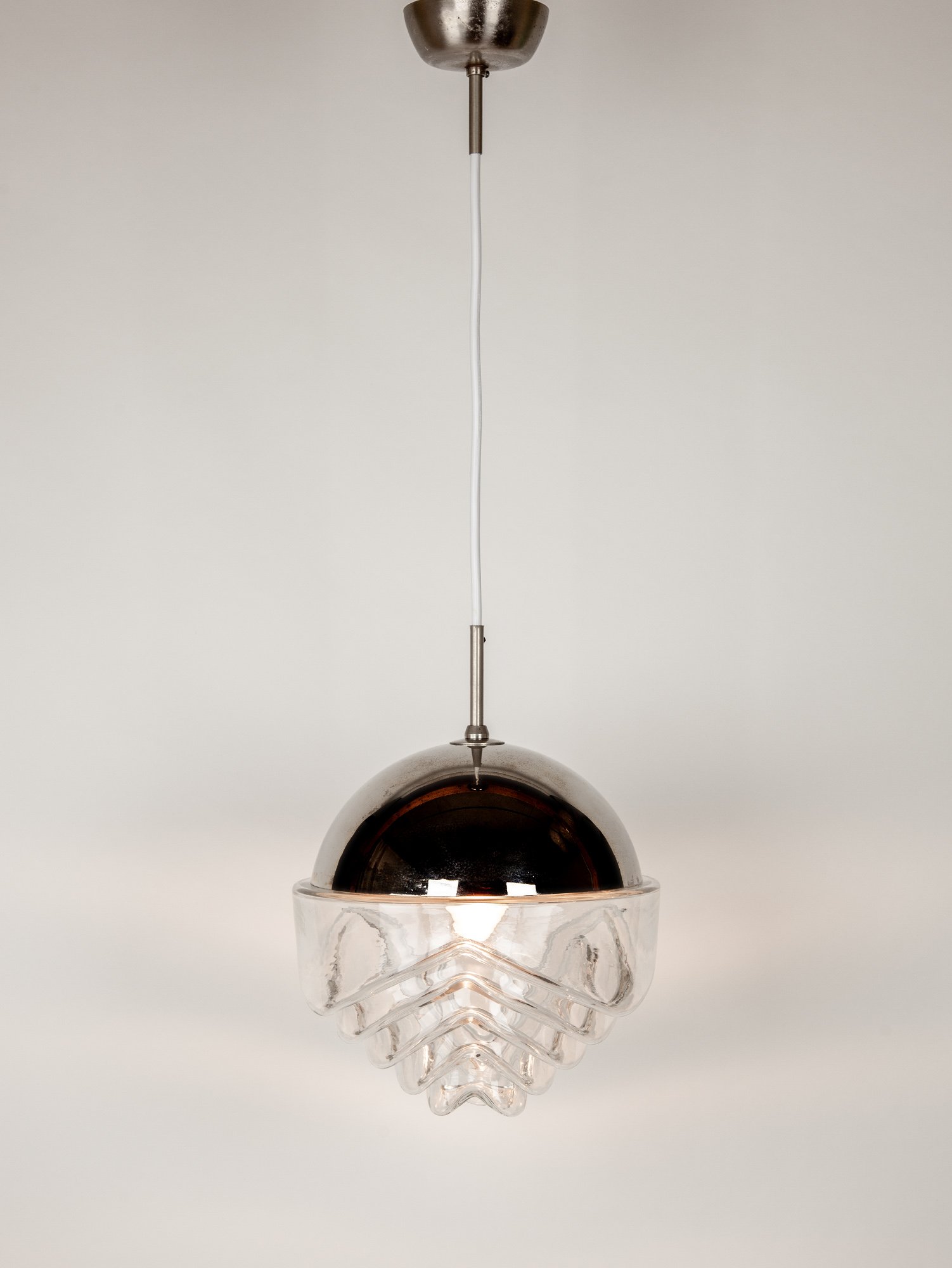 Geometric Peill & Putzler Glass & Chrome Pendant | Aesthetiker