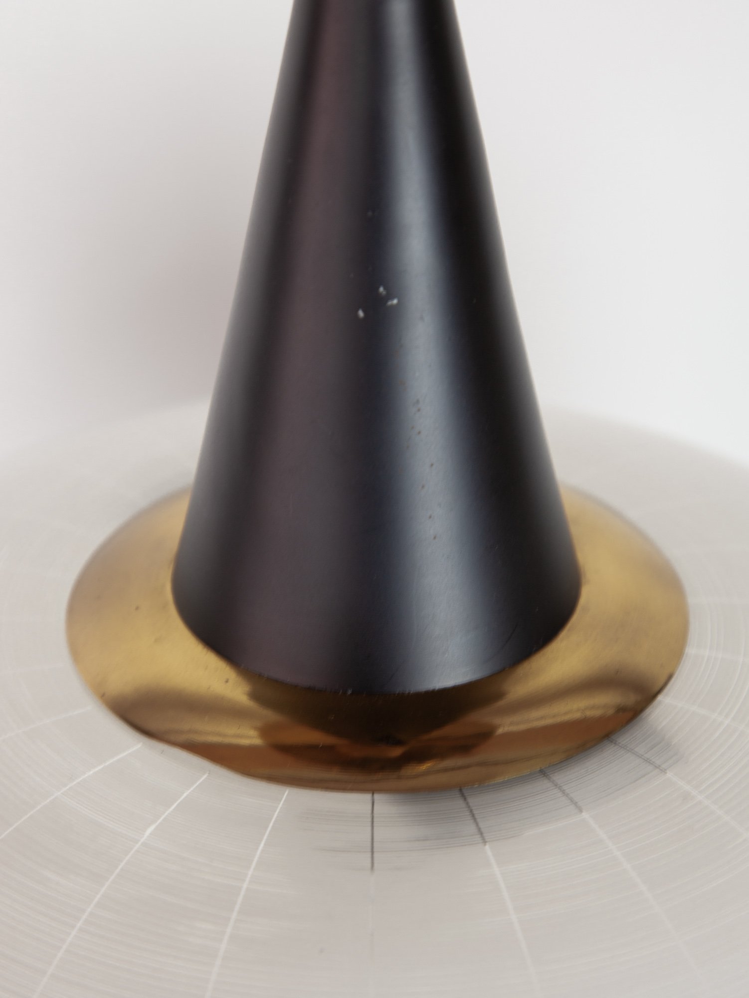 Vintage Italian Stilux Modernist Glass & Brass Pendant, 1950s