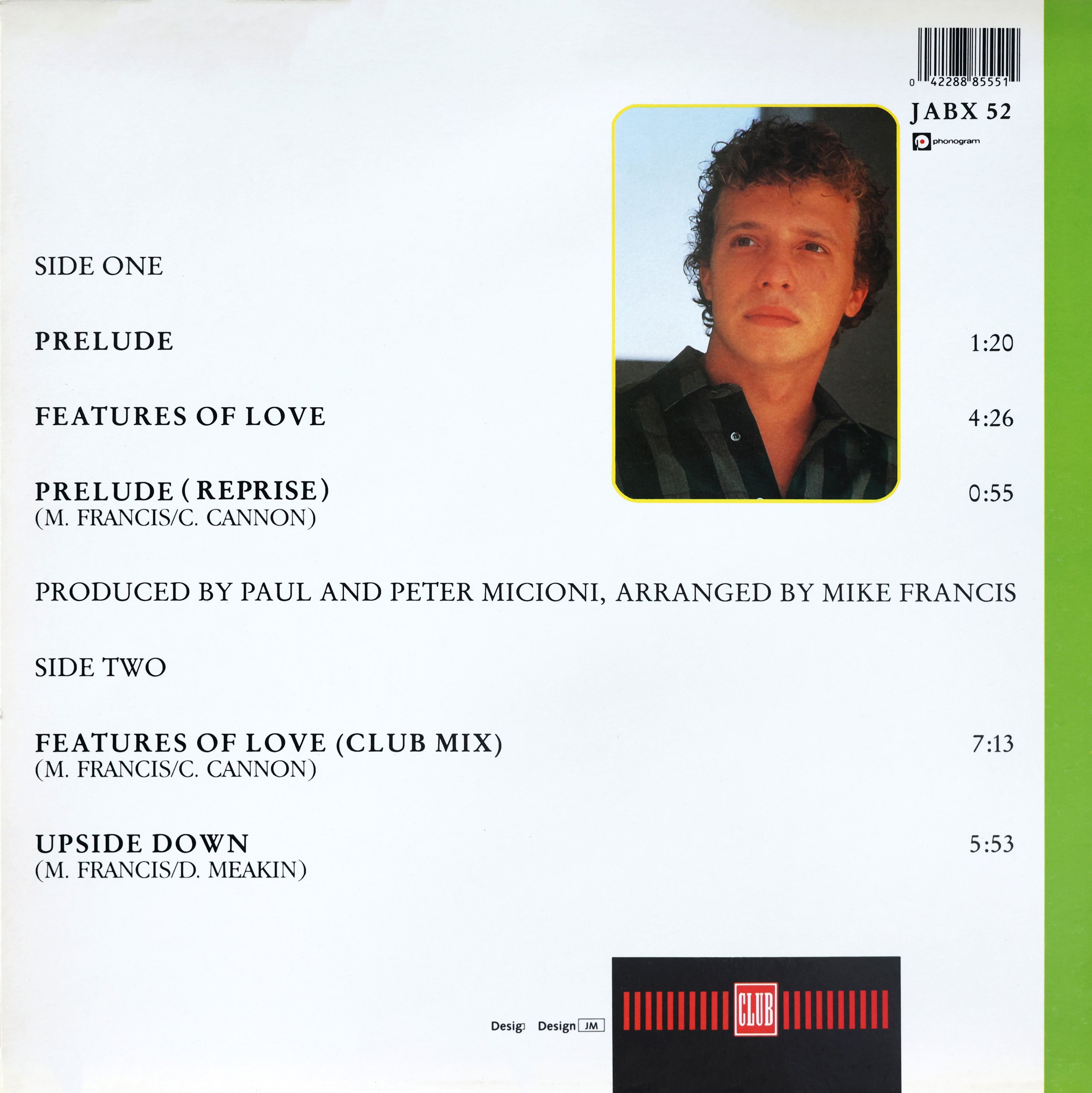 Mike Francis - Features Of Love (back)
