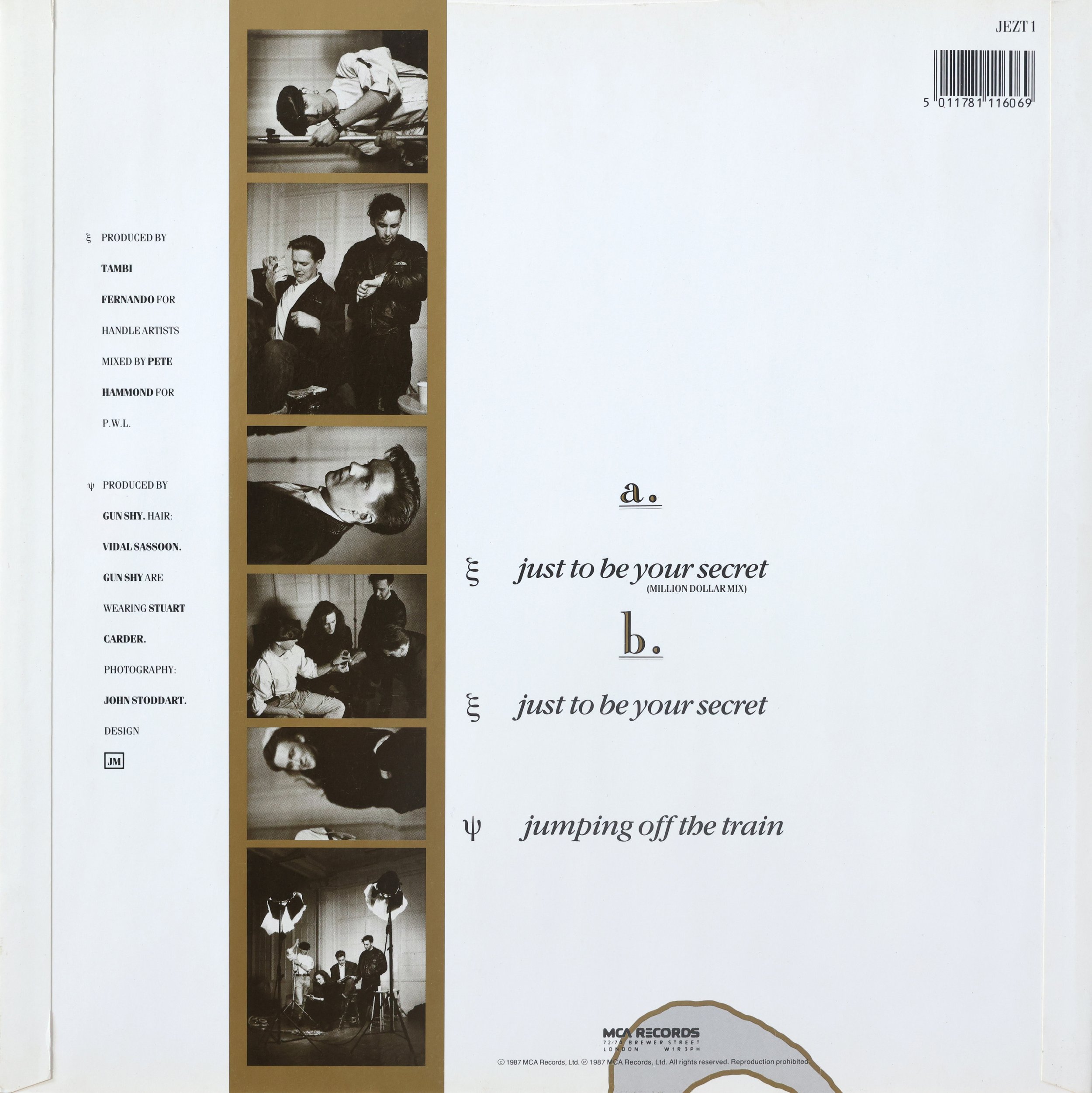 Gun Shy - Just To Be Your Secret - 12" (back)