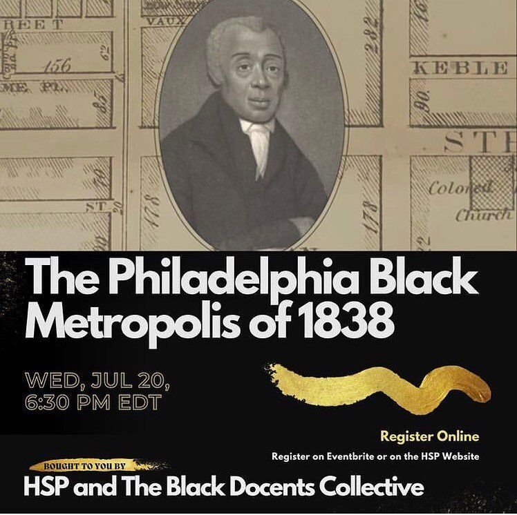 Hey Ya&rsquo;ll 🖤

I hope you all are well, sipping water, and thriving.

This Wednesday, July 20th at 6:30 PM, I have the honor of speaking at the Historical Society of Pennsylvania (@historicalpa) to talk about my research on Black life in Philade