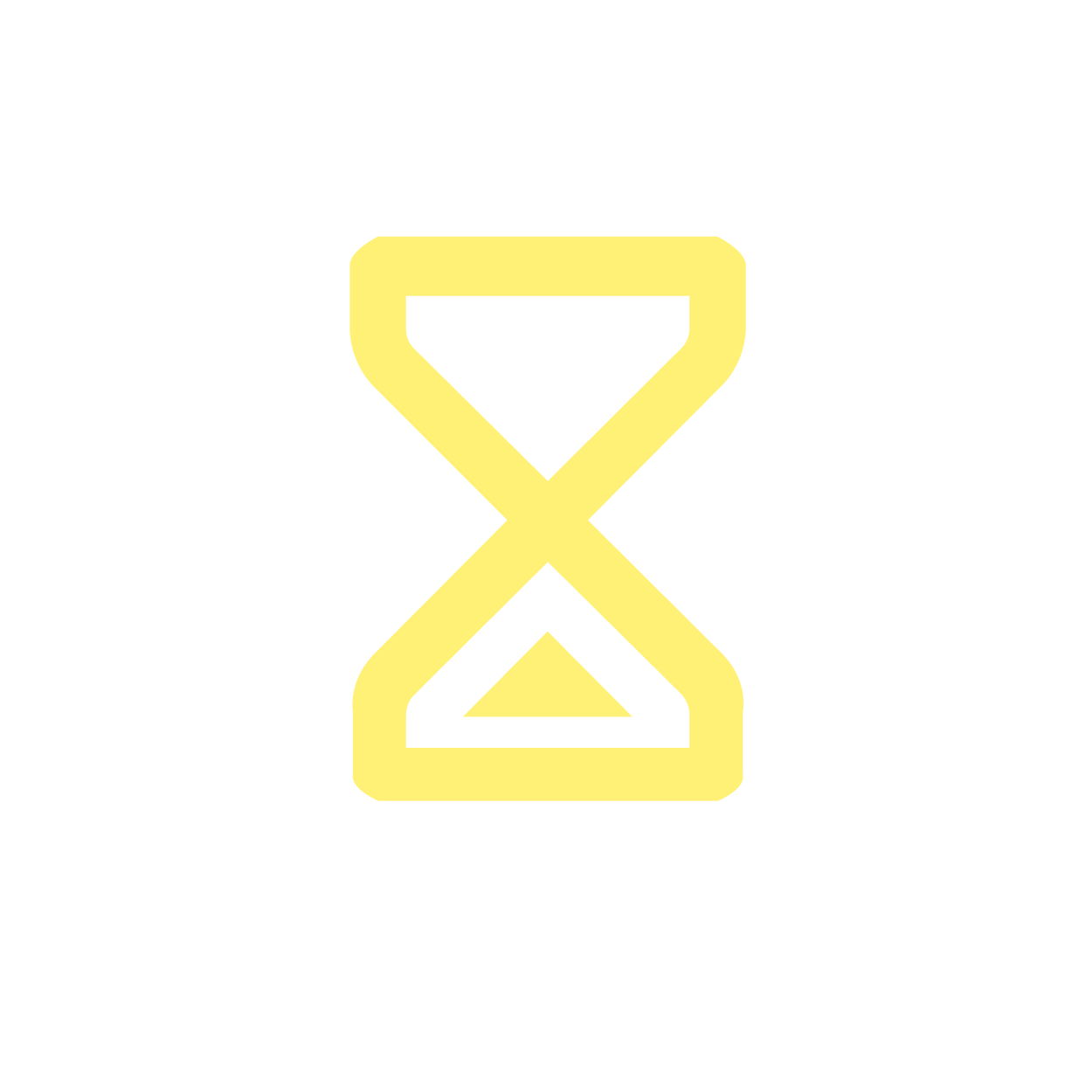 A black background with a yellow hourglass icon centered in the image.