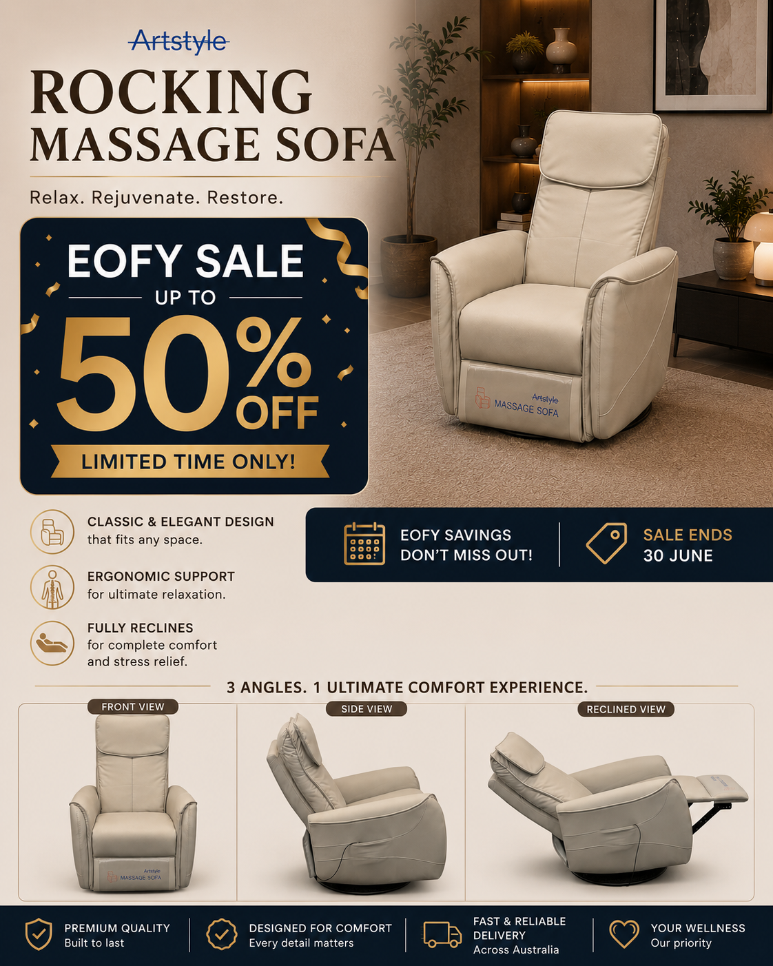 Artstyle Rocking Massage Recliner