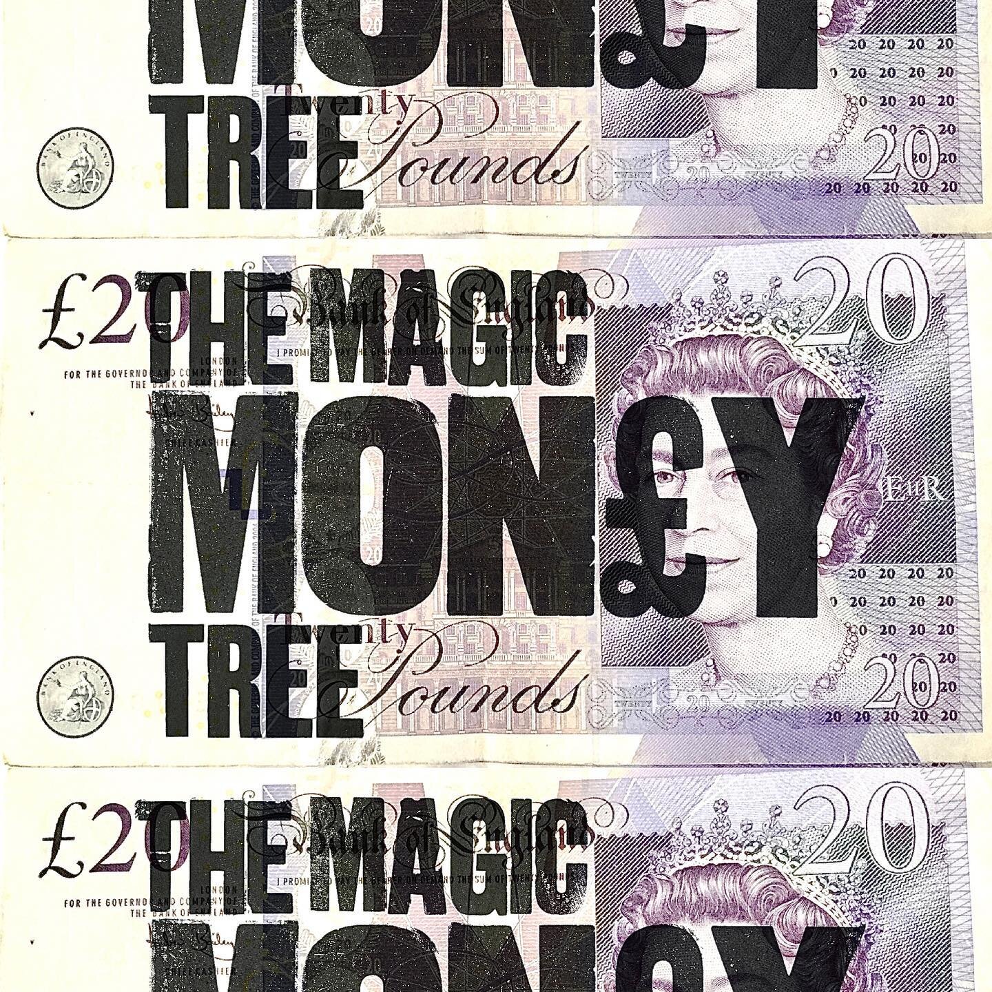 M is for The Magic Money Tree by Kirsty Mackay. Kirsty&rsquo;s Art Council Funded project is examining The Cost of Living Crisis and the impact on families. @kirstygmackay @36daysoftype #36daysoftype #36daysoftype_m #letterpress #money #woodtype #ban