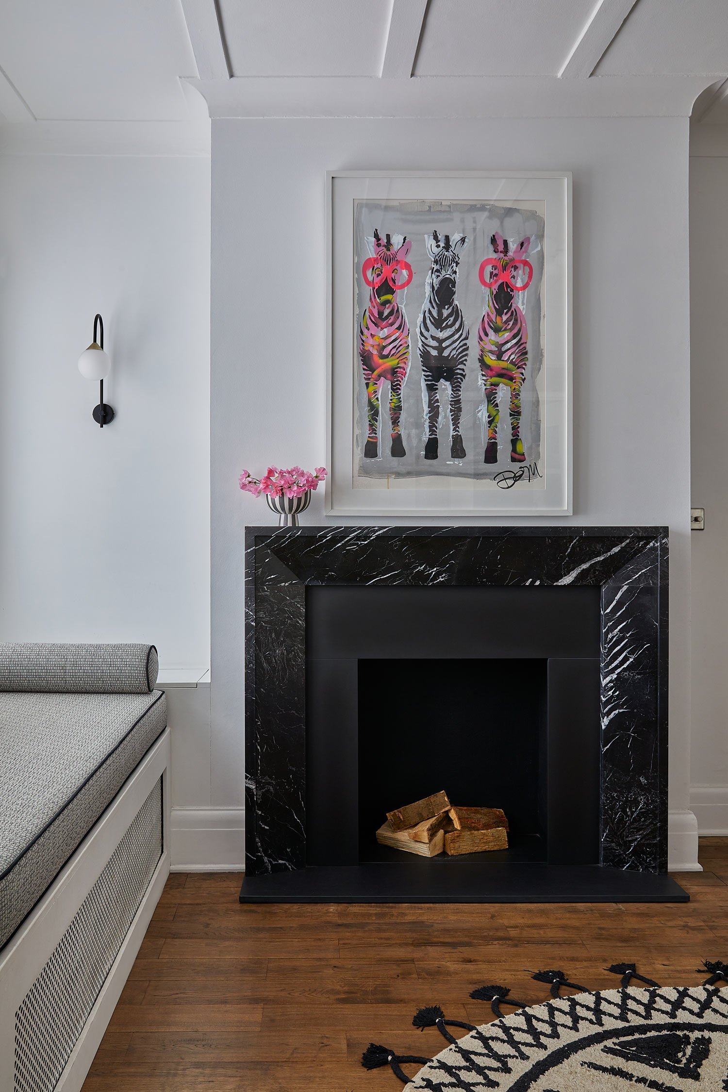 framed-black-and-pink-zebra-picture-above-fireplace.jpg
