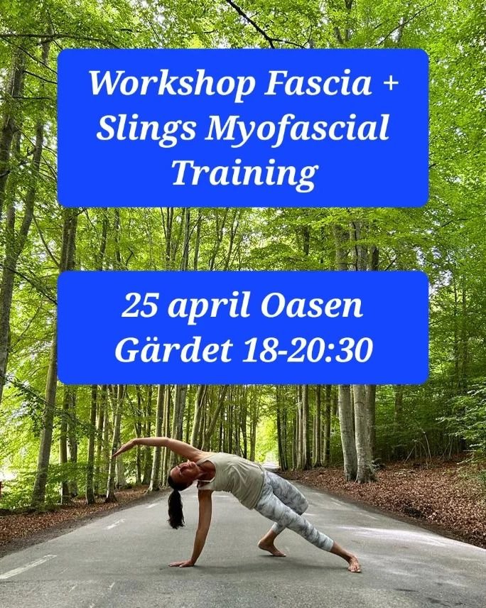 Vill du vara med p&aring; en workshop tillsammans med  mig och l&auml;ra dig mer om din fascia/ bindv&auml;vnoch f&aring; uppleva fascian i r&ouml;relse med en klass i Slings Myofascial Training?

D&aring; &auml;r du v&auml;lkommen till Oasen G&auml;