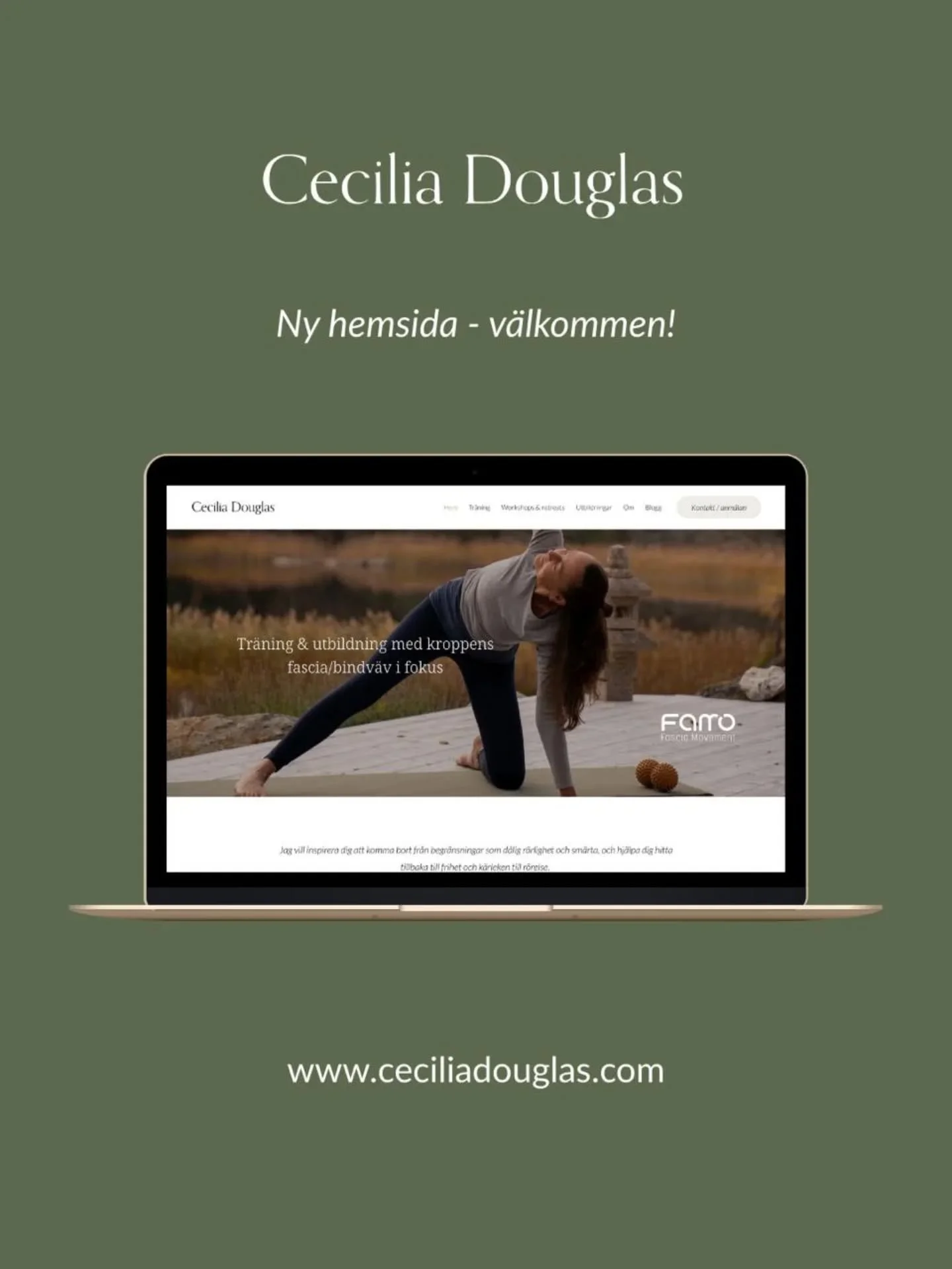 Kika in p&aring; min nya uppfr&auml;schade hemsida, d&auml;r hittar du vad jag har att erbjuda n&auml;sta &aring;r. Klasser med mig i studio och online samt  datum f&ouml;r fasciautbildningarna fr&aring;n @artofmotion.academy f&ouml;r dig som &auml;r