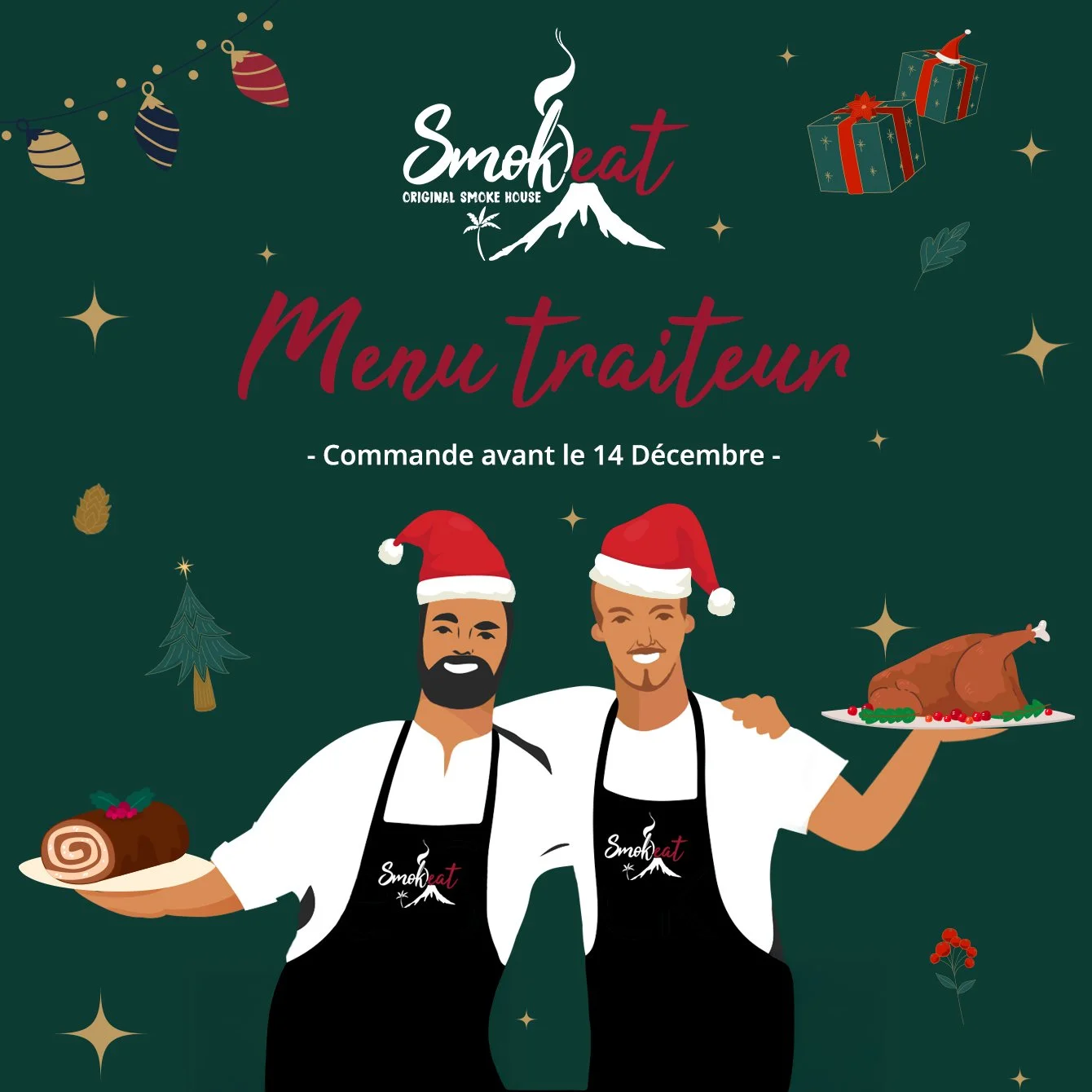 𝗠𝗲𝗻𝘂 𝘁𝗿𝗮𝗶𝘁𝗲𝘂𝗿 𝗡𝗼𝗲̈𝗹 🍽️🎄🎁

D&eacute;couvre notre carte imagin&eacute;e sp&eacute;cialement pour c&eacute;l&eacute;brer No&euml;l. Plats r&eacute;confortants, saveurs fum&eacute;es, cr&eacute;ations gourmandes&hellip; Tout a &eacute;