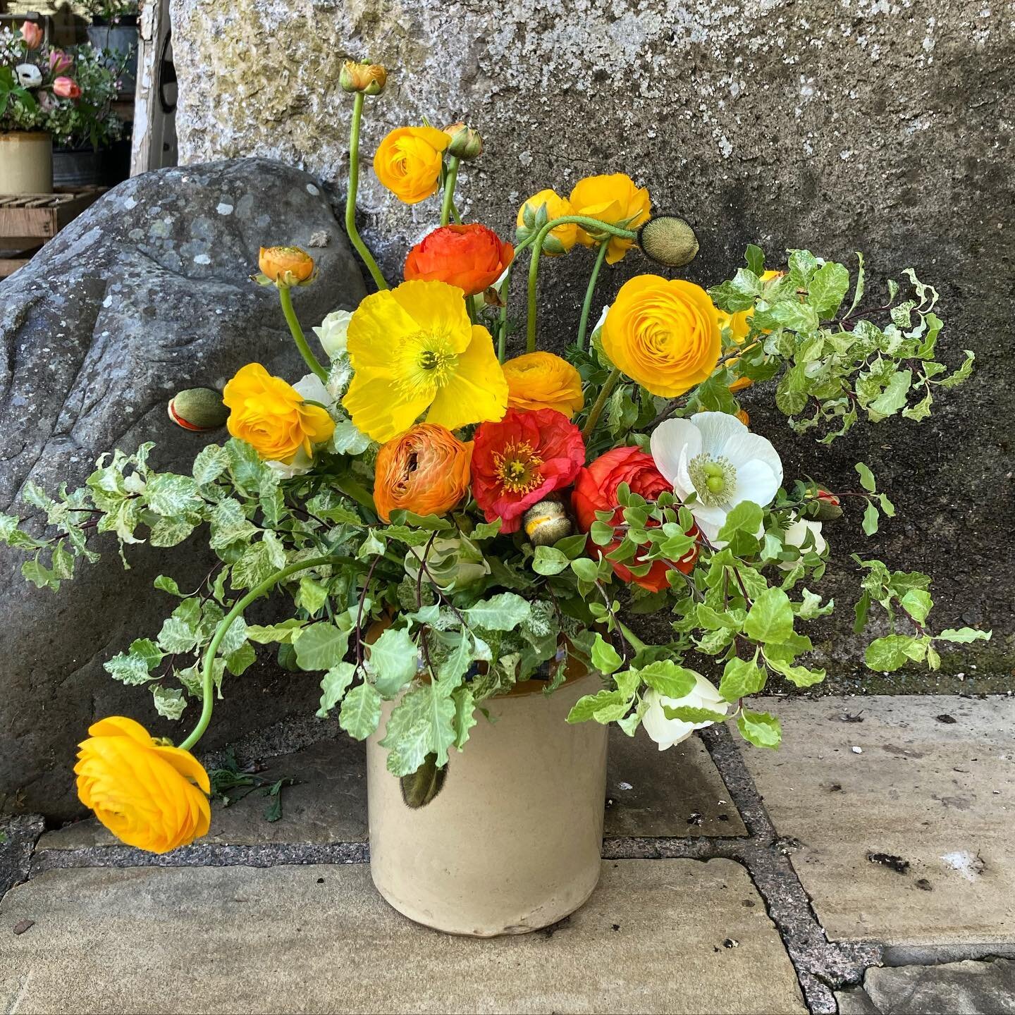 Happy Monday lovely people! Here&rsquo;s a pop of colour to start you off on the right foot for the week. I made this vase arrangement at @tallulahroseflowerschool last month and the colours still captivate me. I&rsquo;ll be making up some more fabul