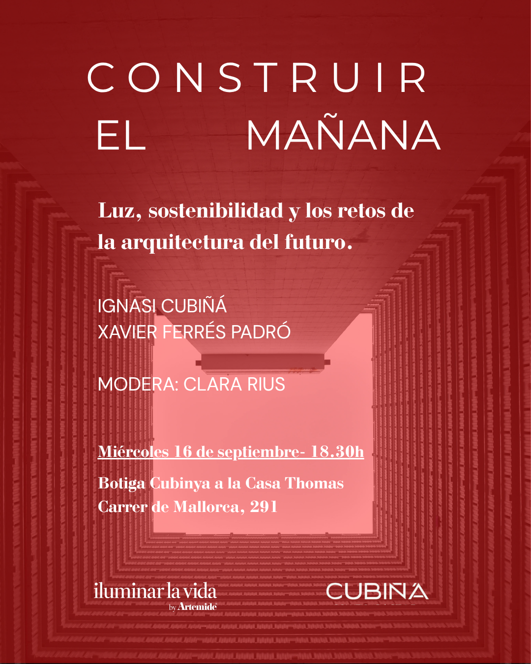 Artemide reúne en Barcelona a Ignasi Cubiña y Xavier Ferrés para hablar de construcción sostenible, iluminación y economía circular