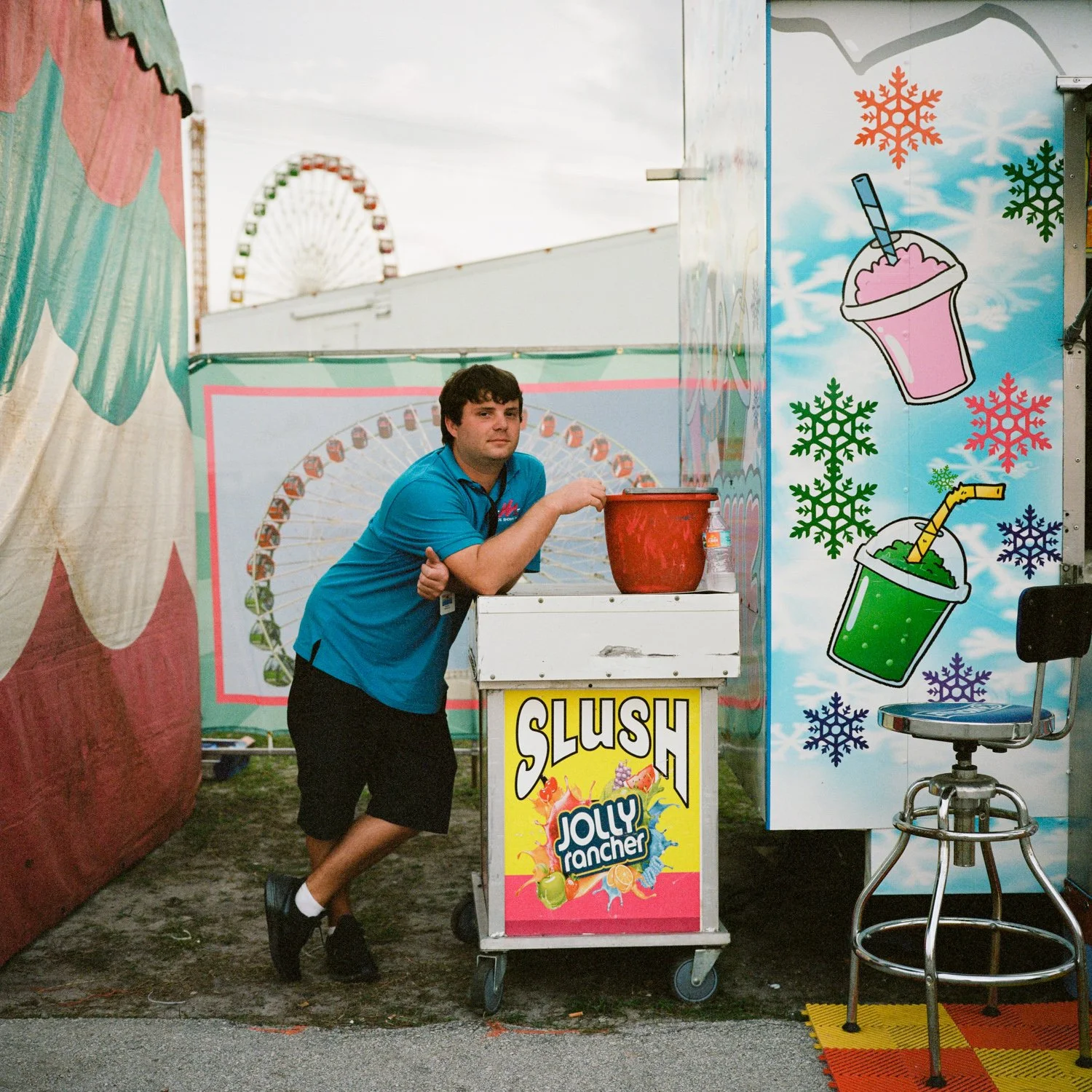 photograph of man at carnival