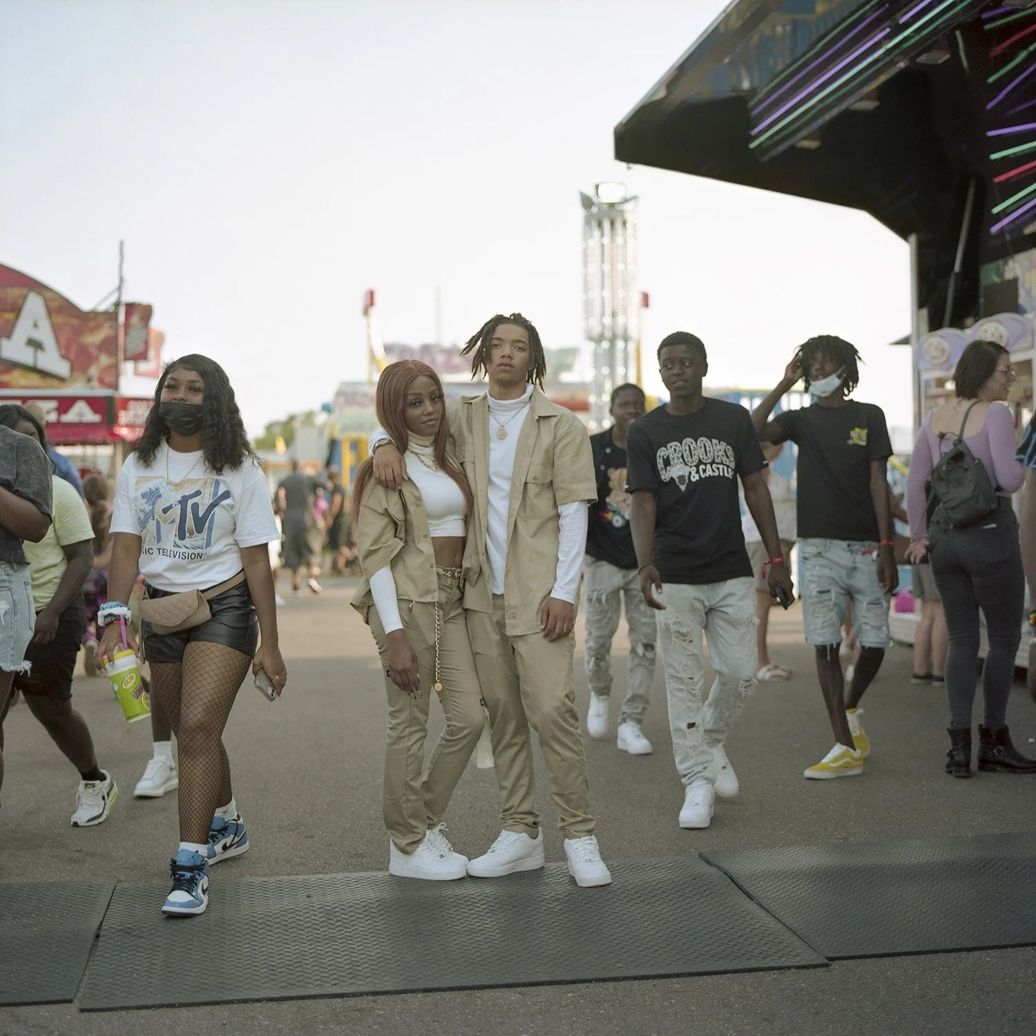 photograph of african american couple at carnival