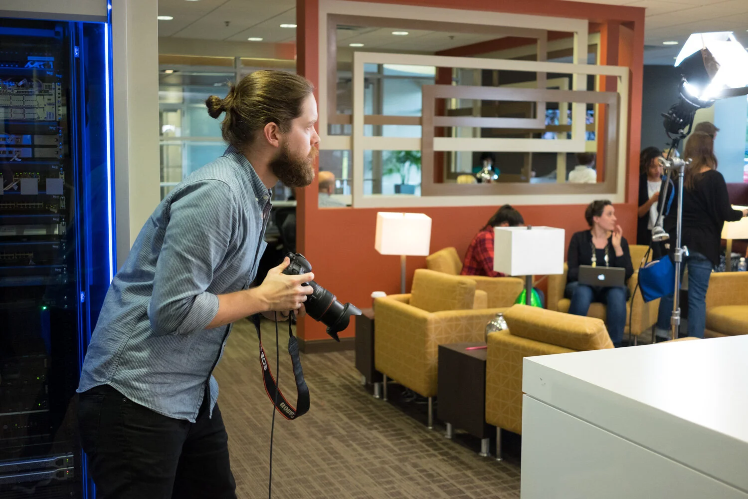 Photograph of brian carlson behind the scenes