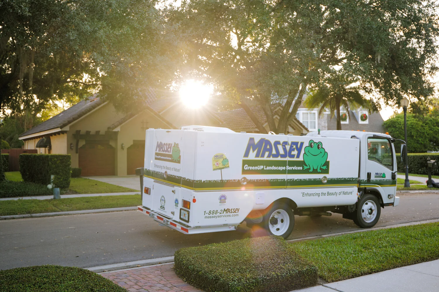 Massey Services truck in front of yard in orlando