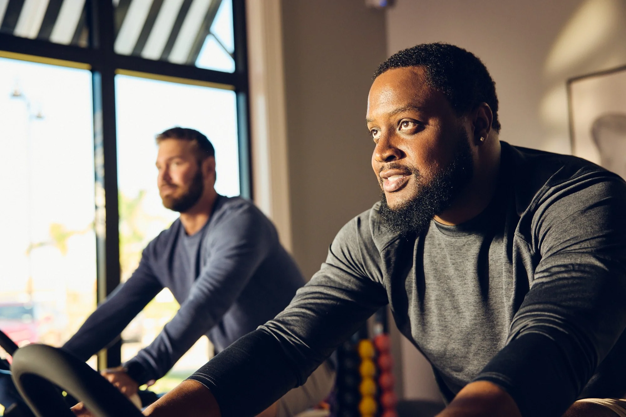 Lifestyle photo - Man in spin class - Del Webb campaign Tampa FL