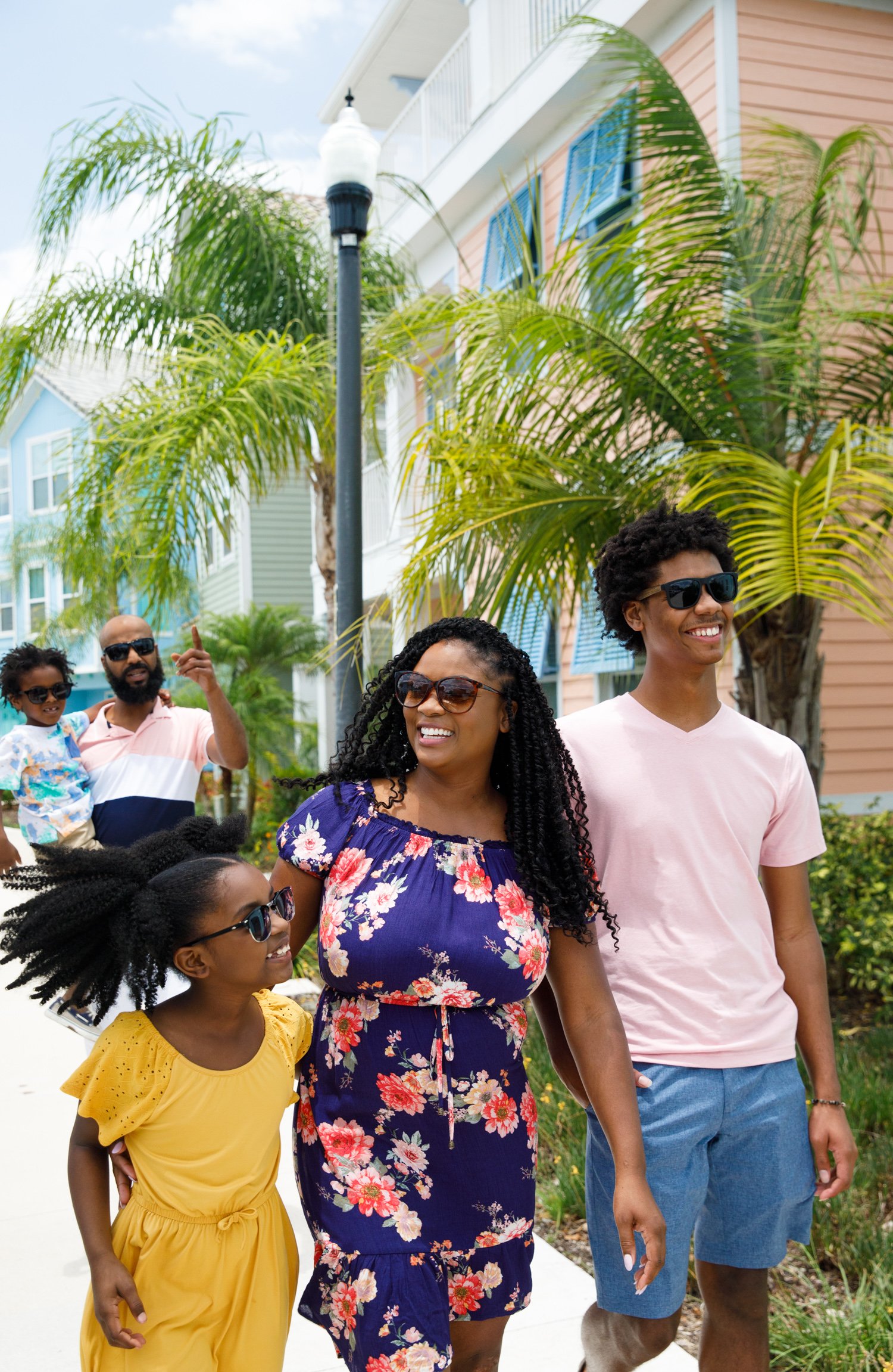 photograph of family enjoying sunny florida vacation